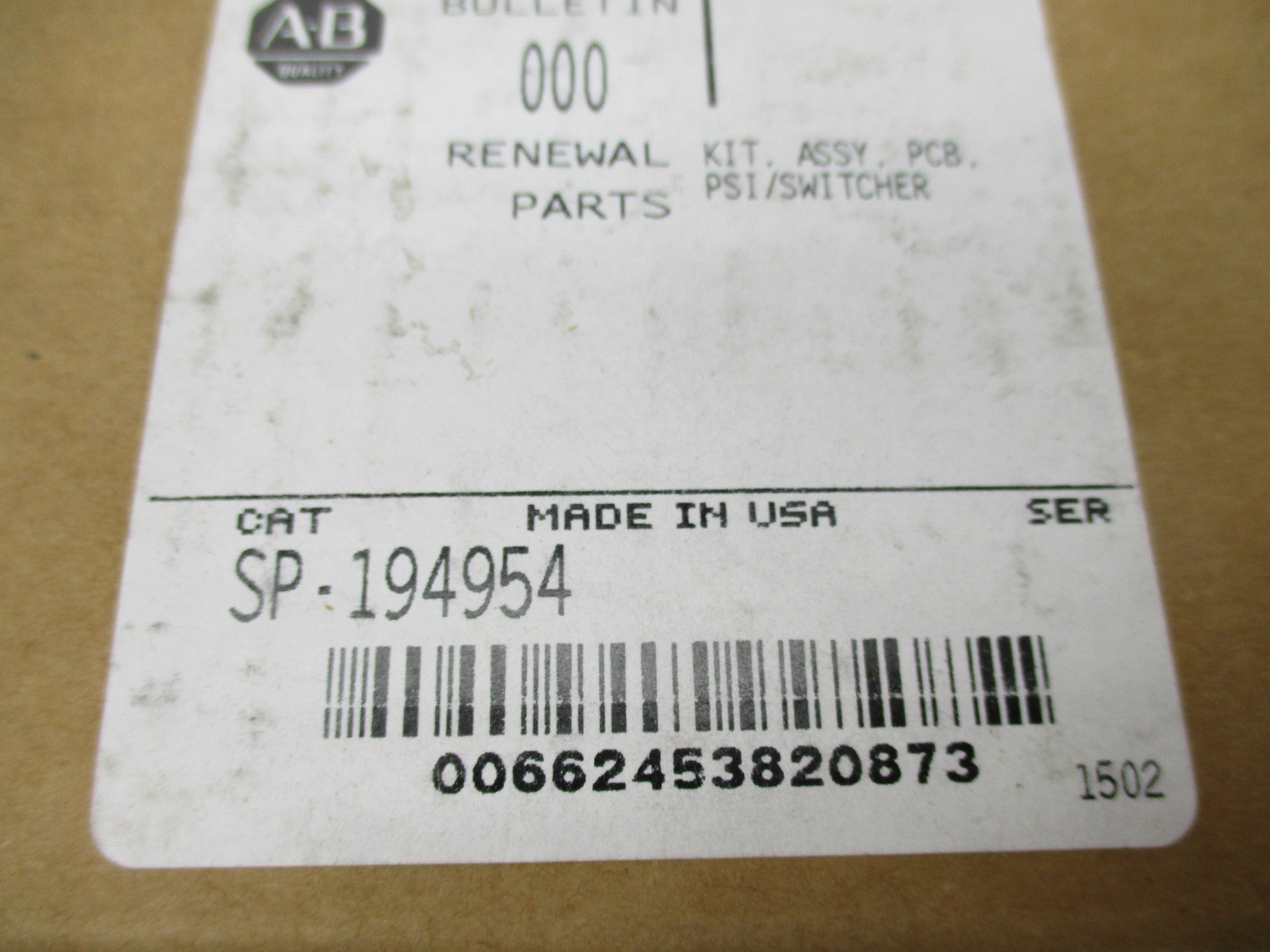 ALLEN BRADLEY SP-194954 REV. 02 NSMP