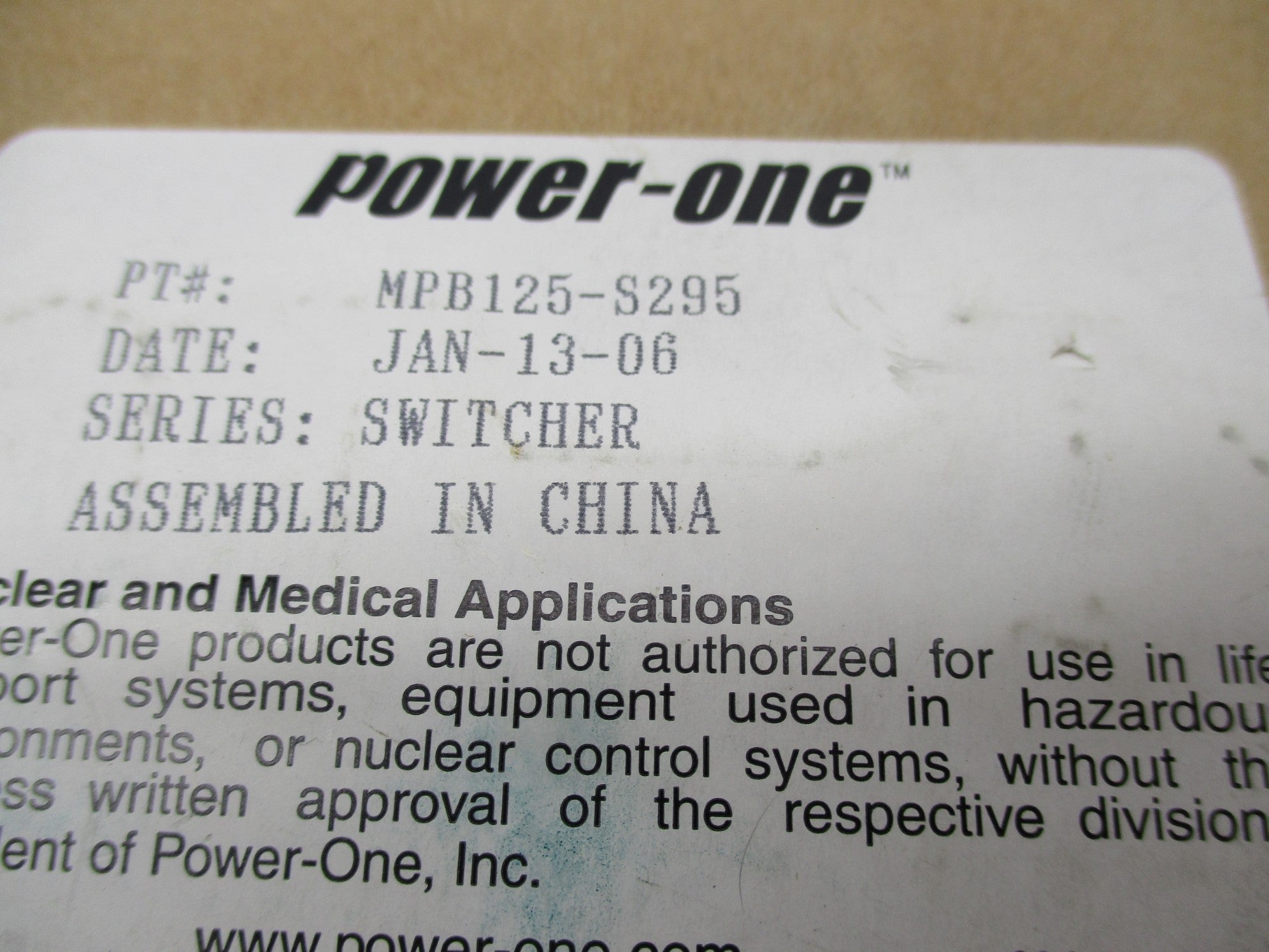 POWER ONE MPB125-S295 NSMP
