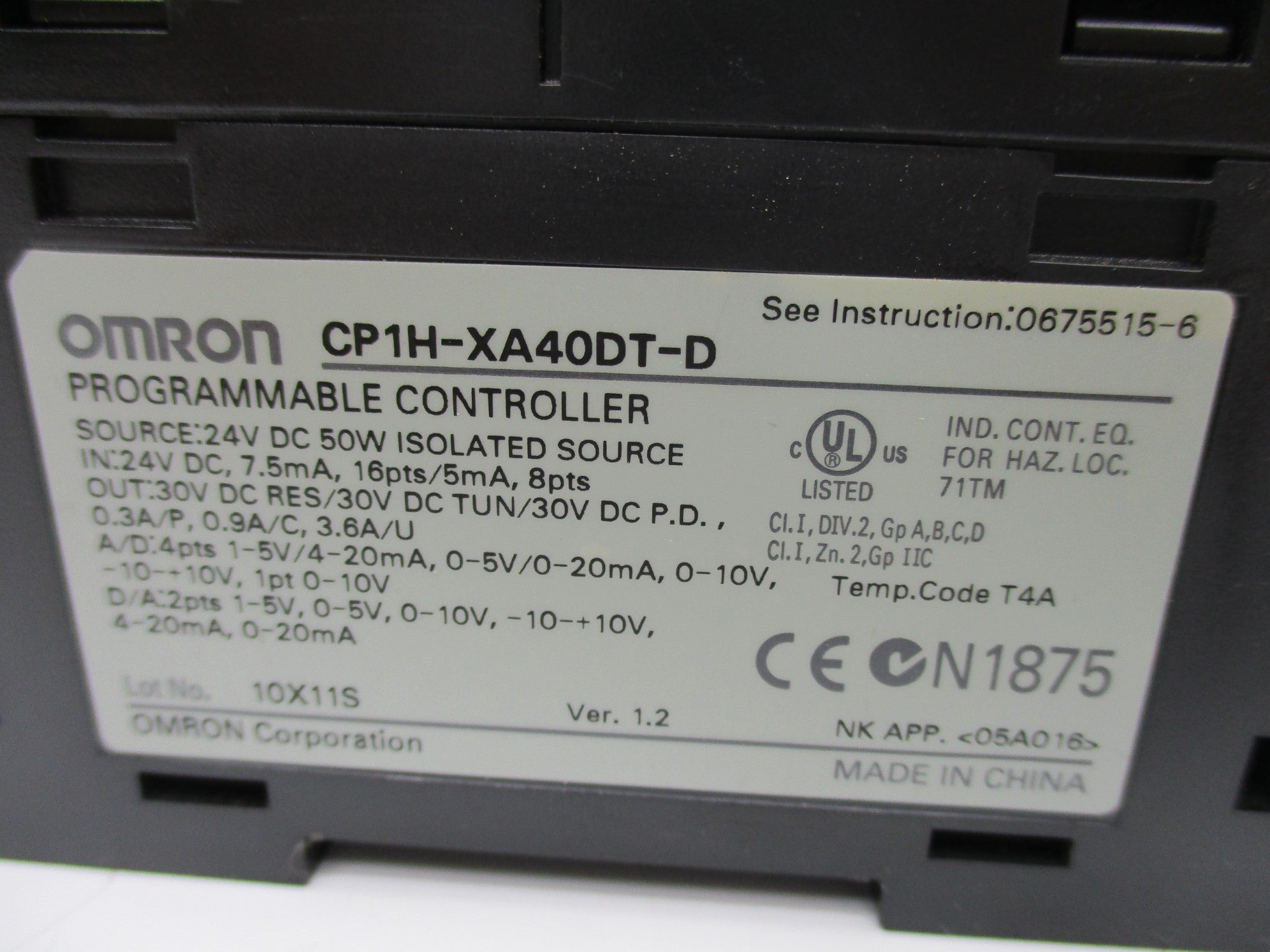 OMRON CP1H-XA40DT-D NSNP