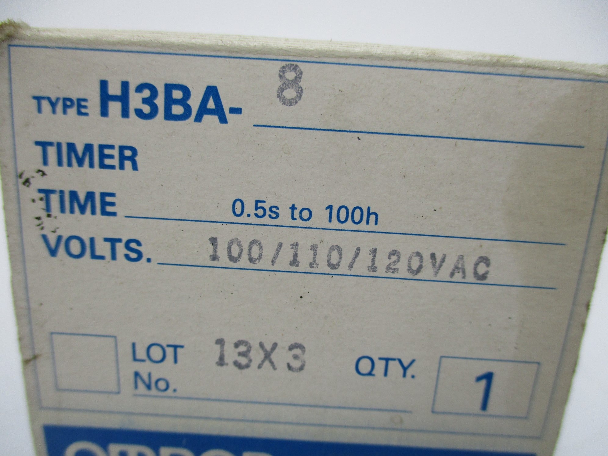 OMRON H3BA-8 100/110/120VAC 0.5S-110H NSMP