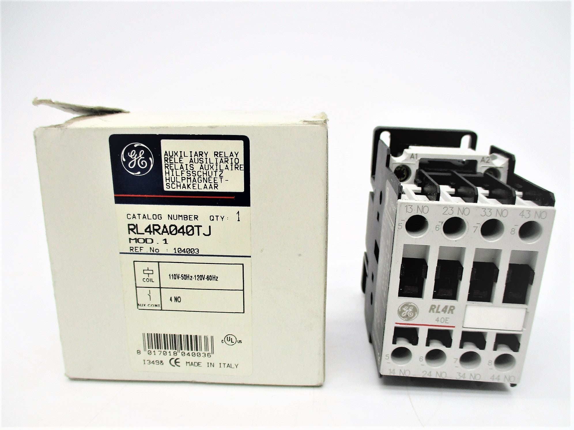 GENERAL ELECTRIC RL4RA040TJ 110/120V 20A NSMP