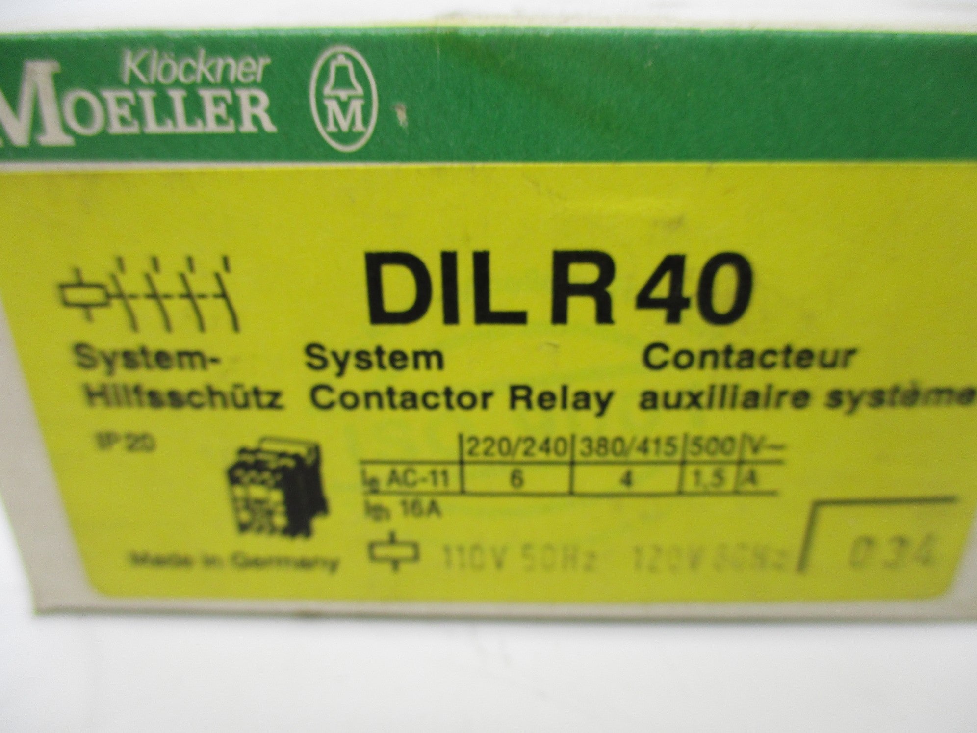 KLOCKNER MOELLER DILR40 110/120V 16A NSMP