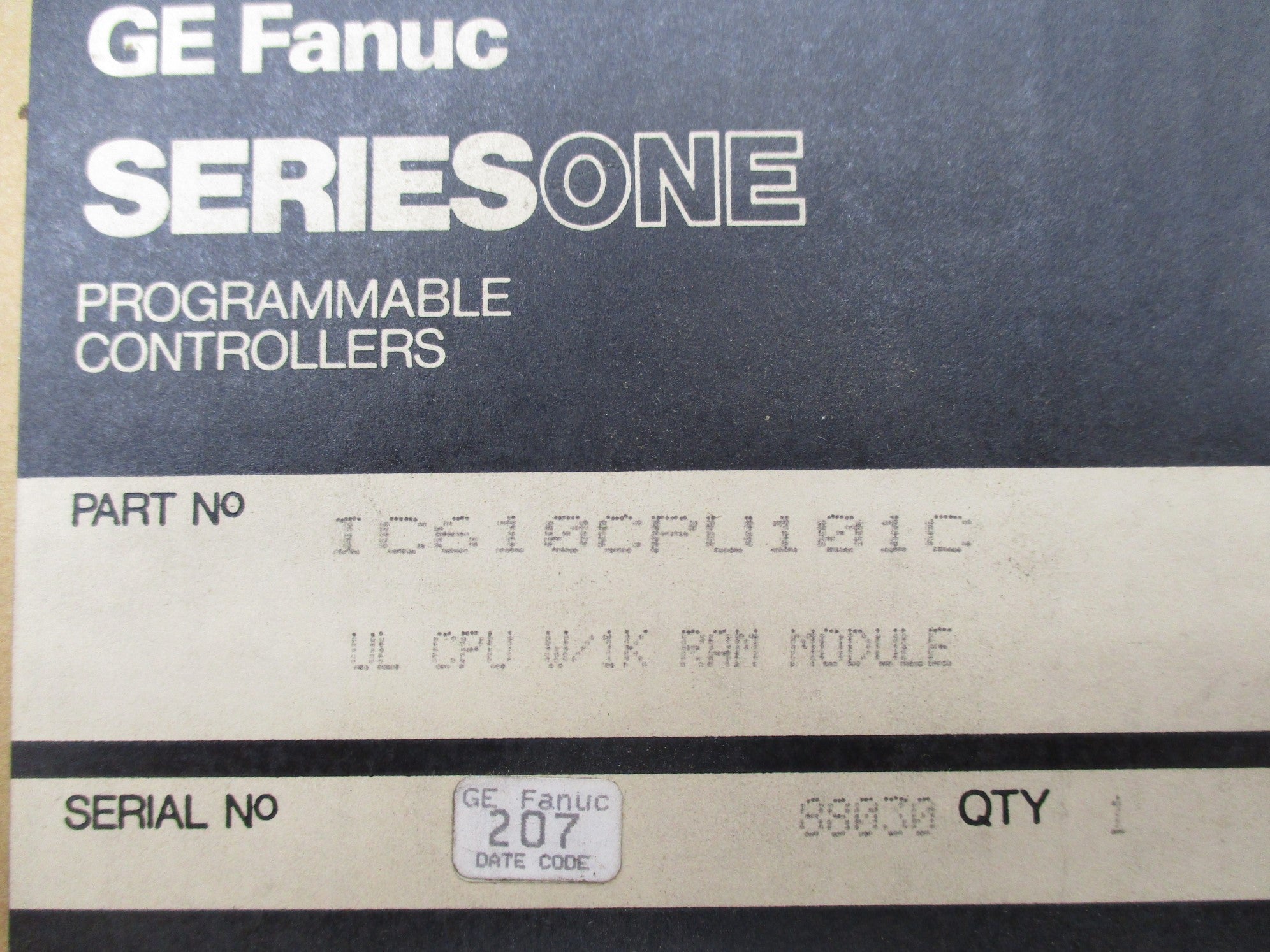 GE FANUC IC610CPU101C NSMP