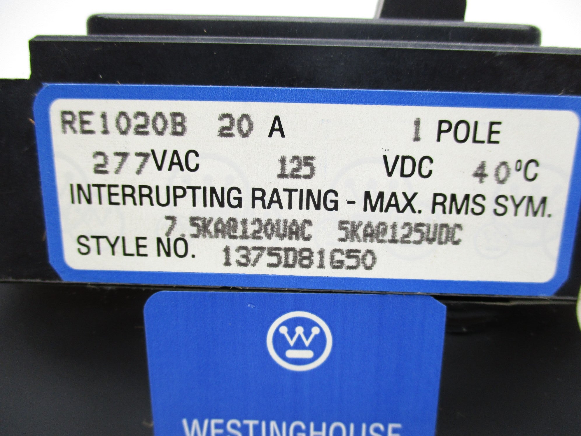 WESTINGHOUSE RE1020B 20A 125V NSMP