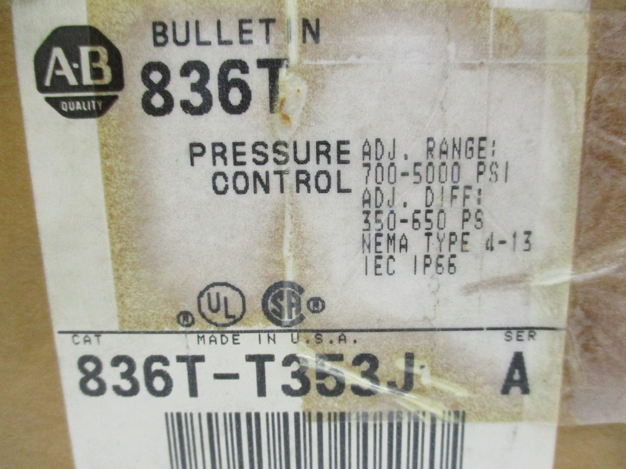 ALLEN BRADLEY 836T-T353J SER. A (BR/WH) NSMP