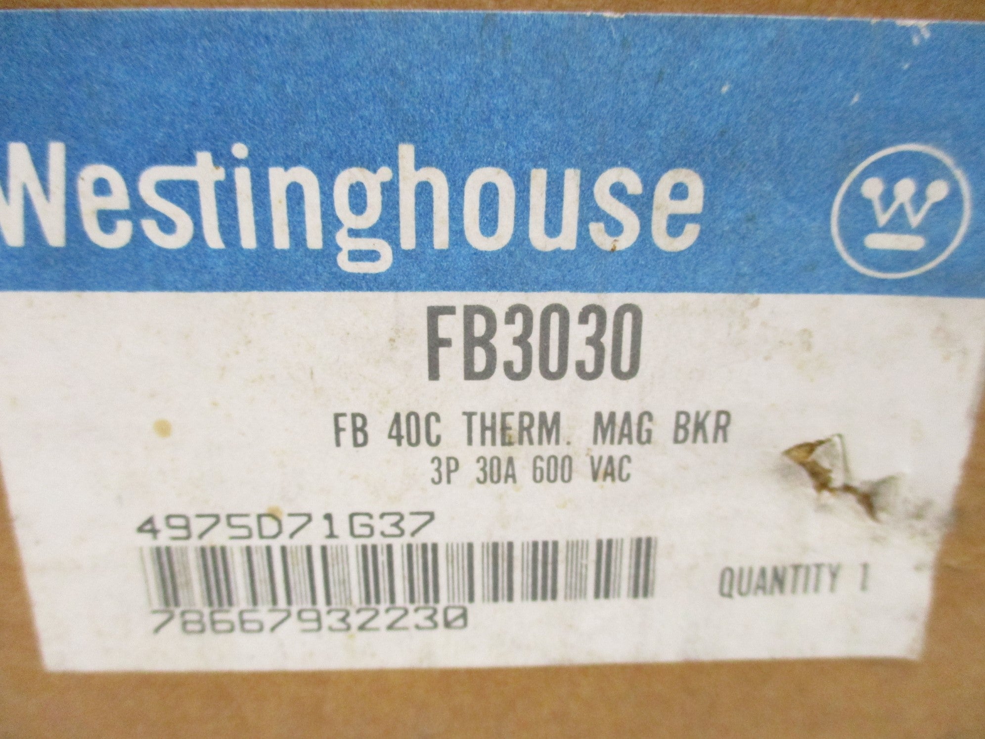 WESTINGHOUSE FB3030 30A 600V NSMP