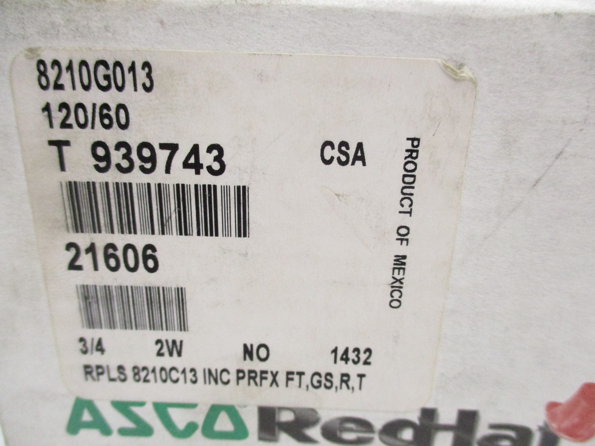 ASCO 8210G013 120V 3/4" NSMP
