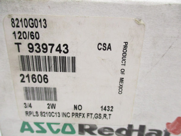 ASCO 8210G013 120V 3/4" NSMP