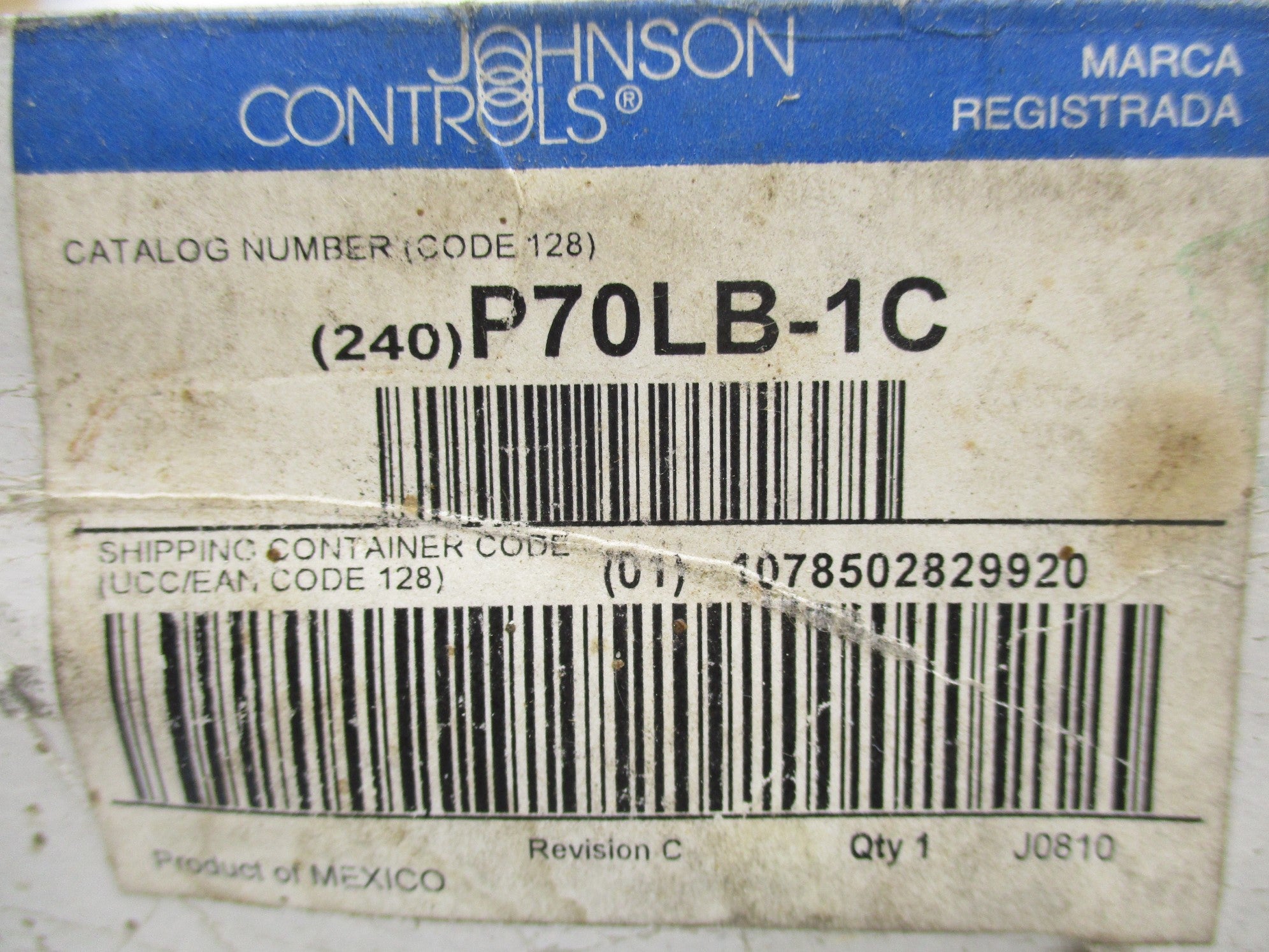 JOHNSON CONTROLS P70LB-1C NSMP