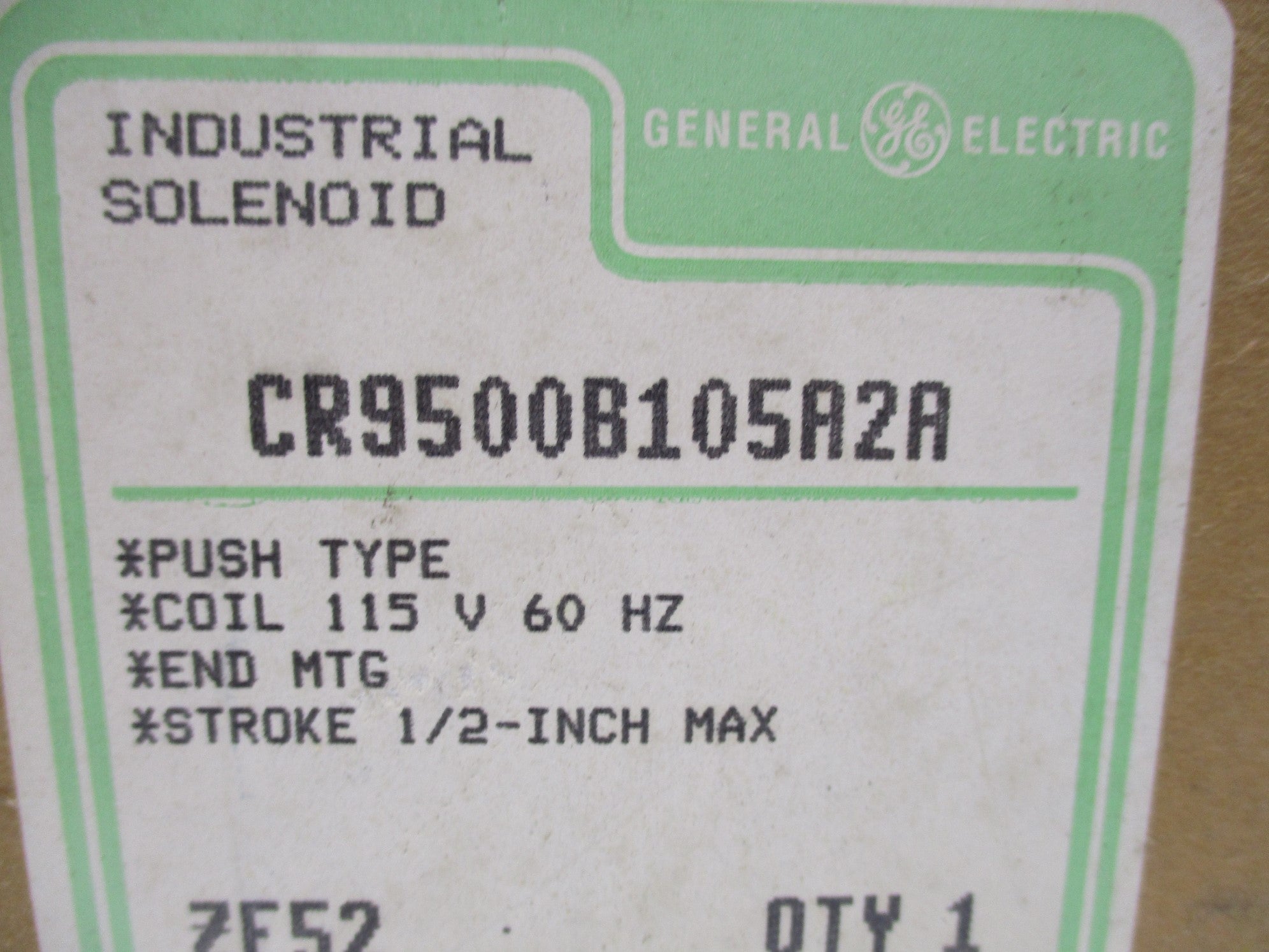 GENERAL ELECTRIC CR9500B105A2A 115V NSMP