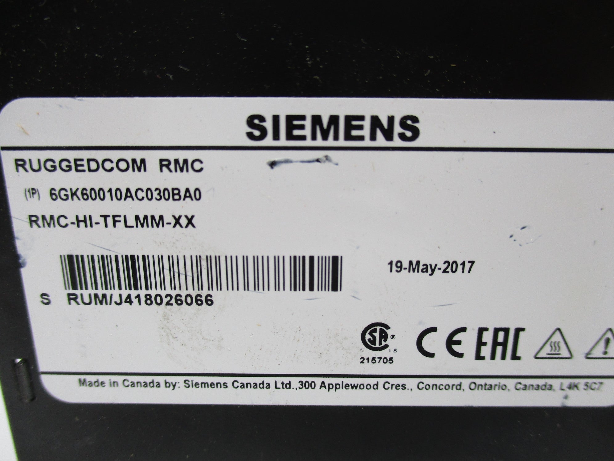 SIEMENS RMC-HI-TFLMM-XX 6GK60010AC030BA0 UNMP
