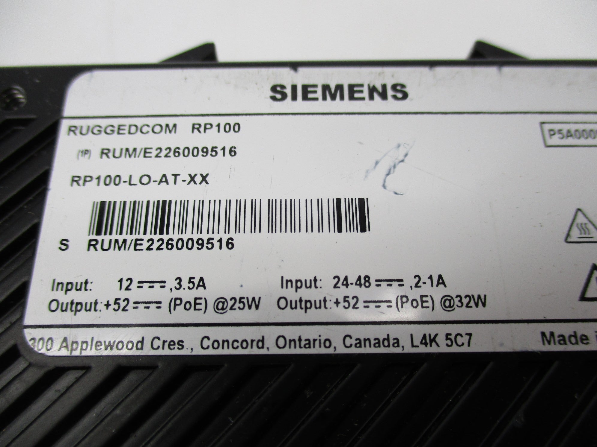 SIEMENS RP100-LO-AT-XX NSNP