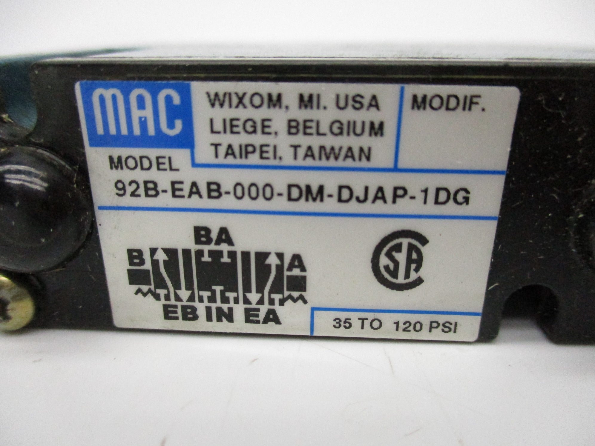 MAC 92B-EAB-000-DM-DJAP-1DG 120/60 110/50 NSNP
