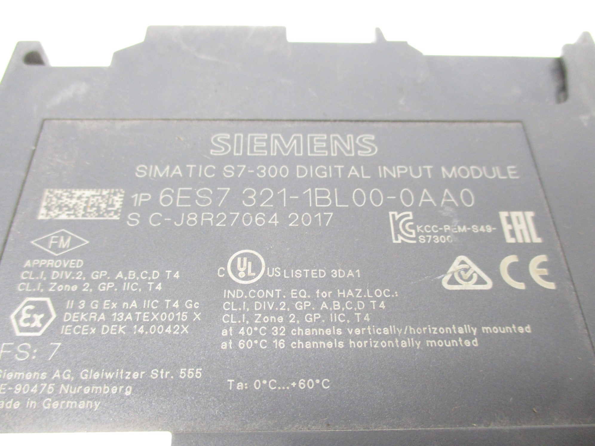 SIEMENS 6ES7321-1BL00-0AA0 (AS PICTURED2) UNMP
