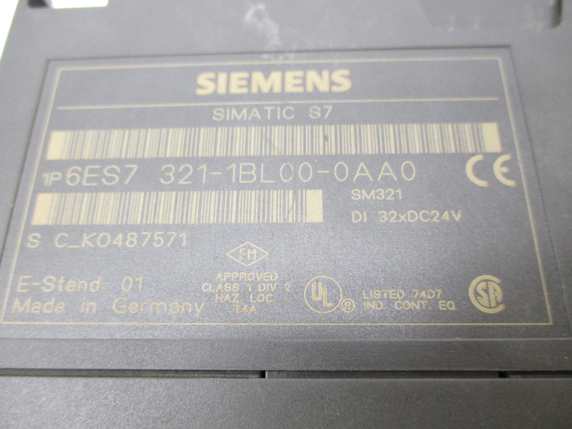 SIEMENS 6ES7321-1BL00-0AA0 (AS PICTURED) UNMP