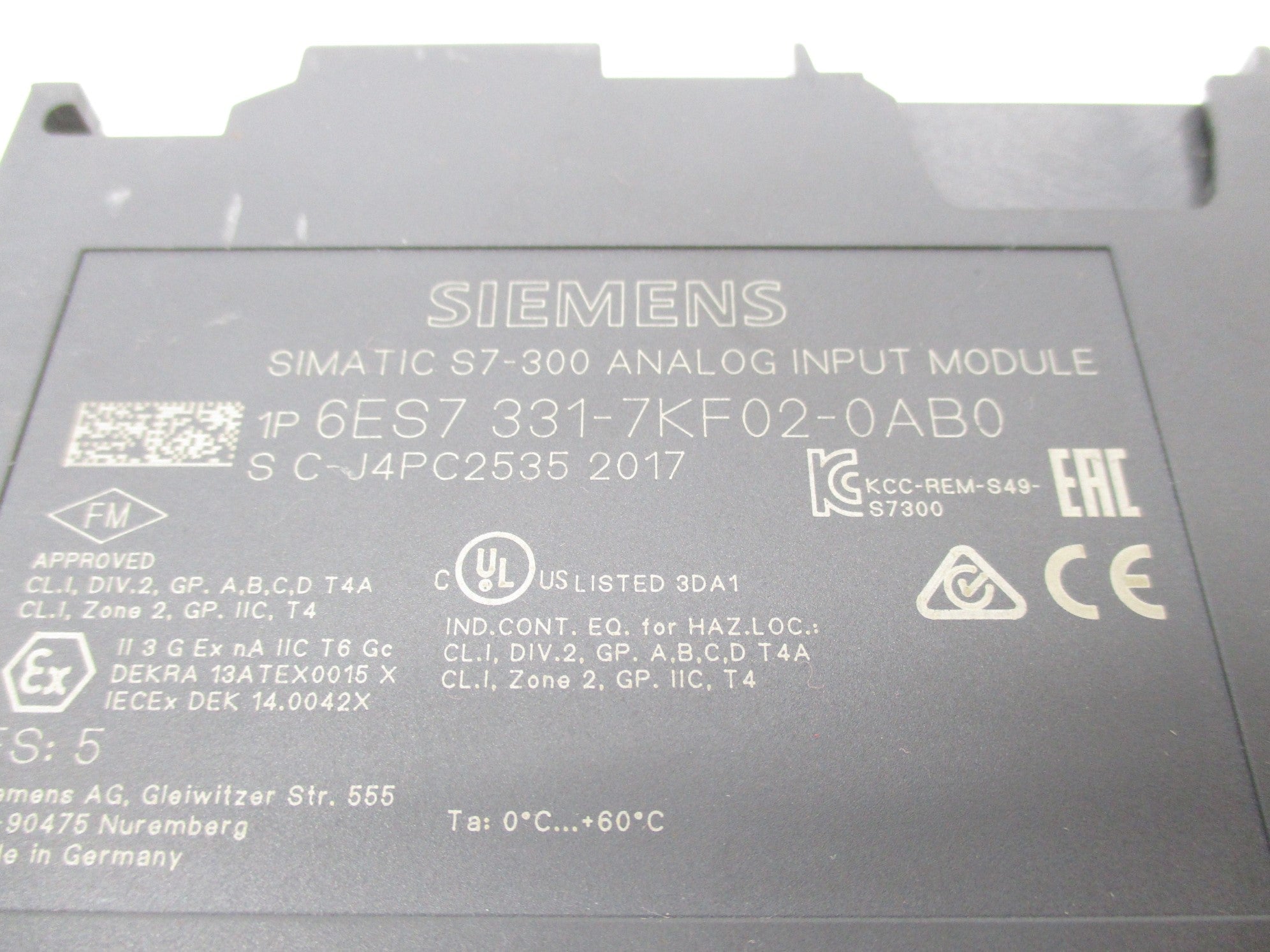 SIEMENS 6ES7331-7KF02-0AB0 (AS PICTURED) UNMP