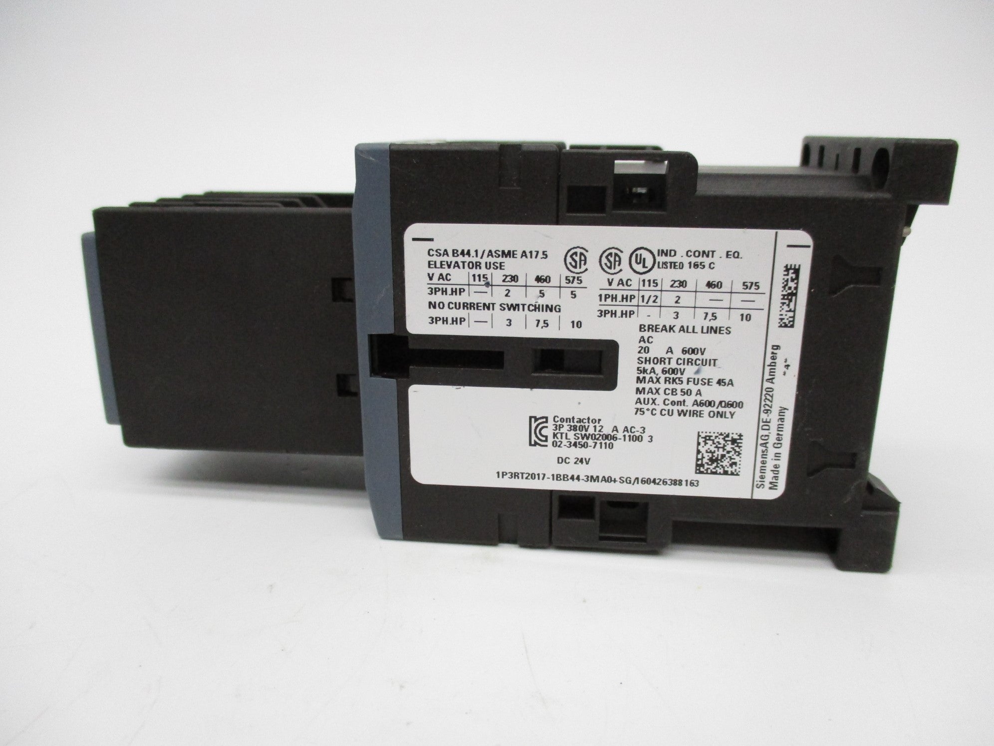 SIEMENS 3RT2017-1BB44-3MA0 24V NSNP