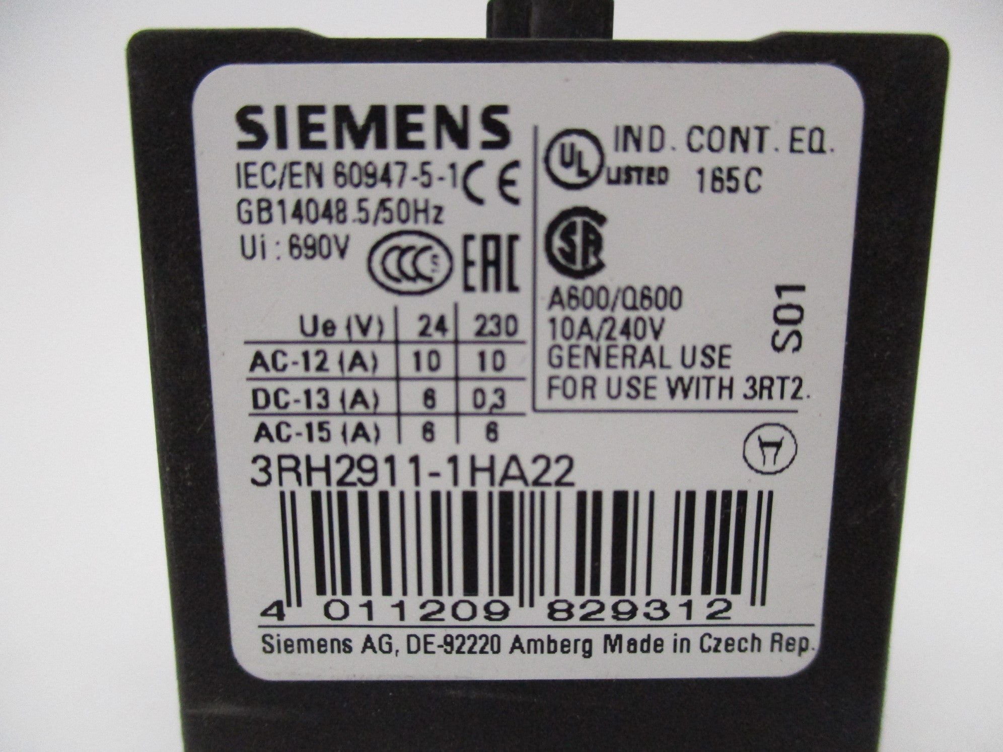 SIEMENS 3RH2911-1HA22 NSNP