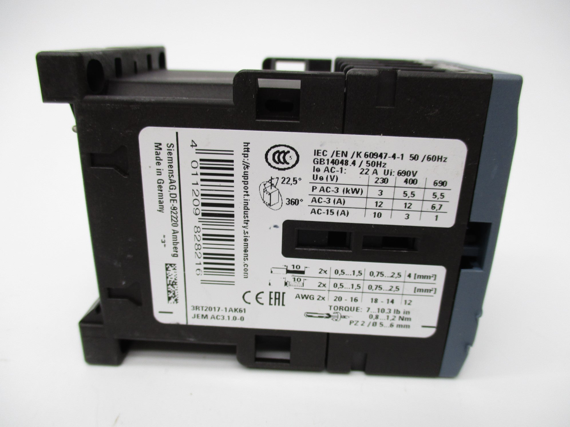 SIEMENS 3RT2017-1AK61 110/120V 22A NSNP