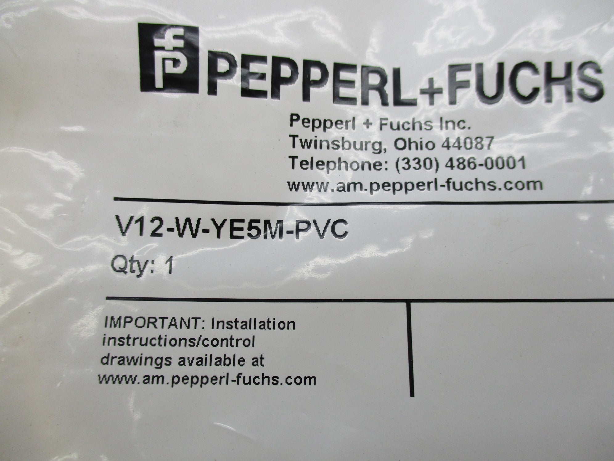 PEPPERL+FUCHS V12-W-YE5M-PVC NSMP
