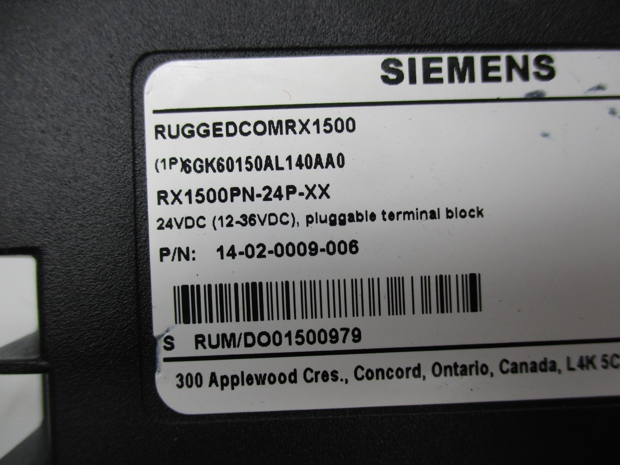 SIEMENS 6GK60150AL140AA0 RX1500PN-24P-XX NSNP