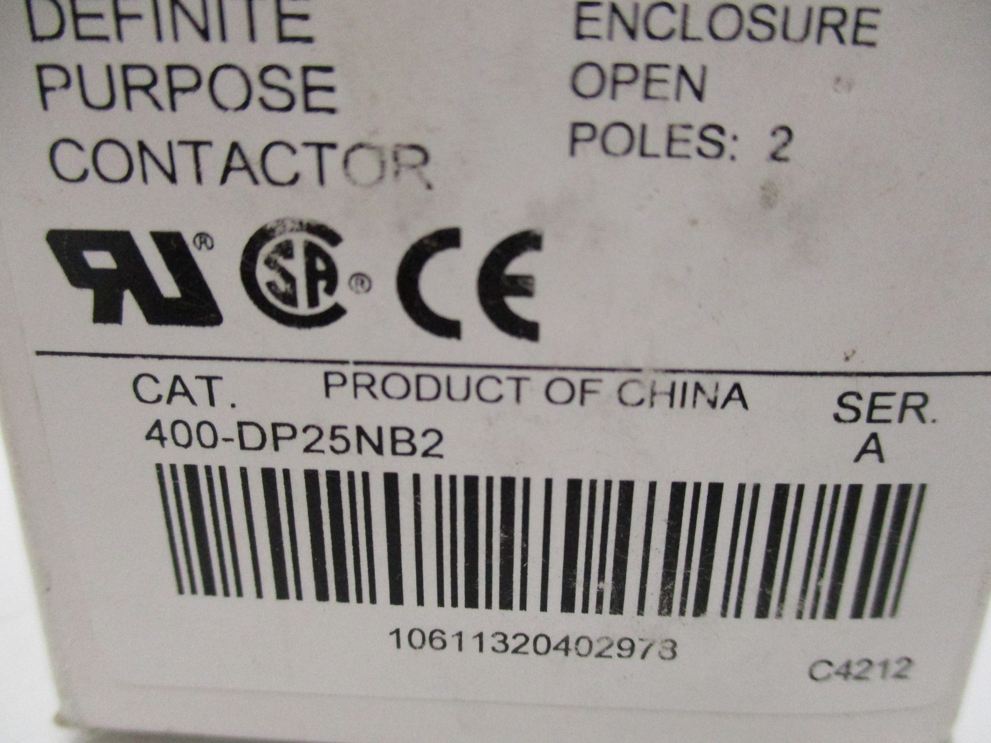 ALLEN BRADLEY 400-DP25NB2 SER. A 480V (WH) NSMP