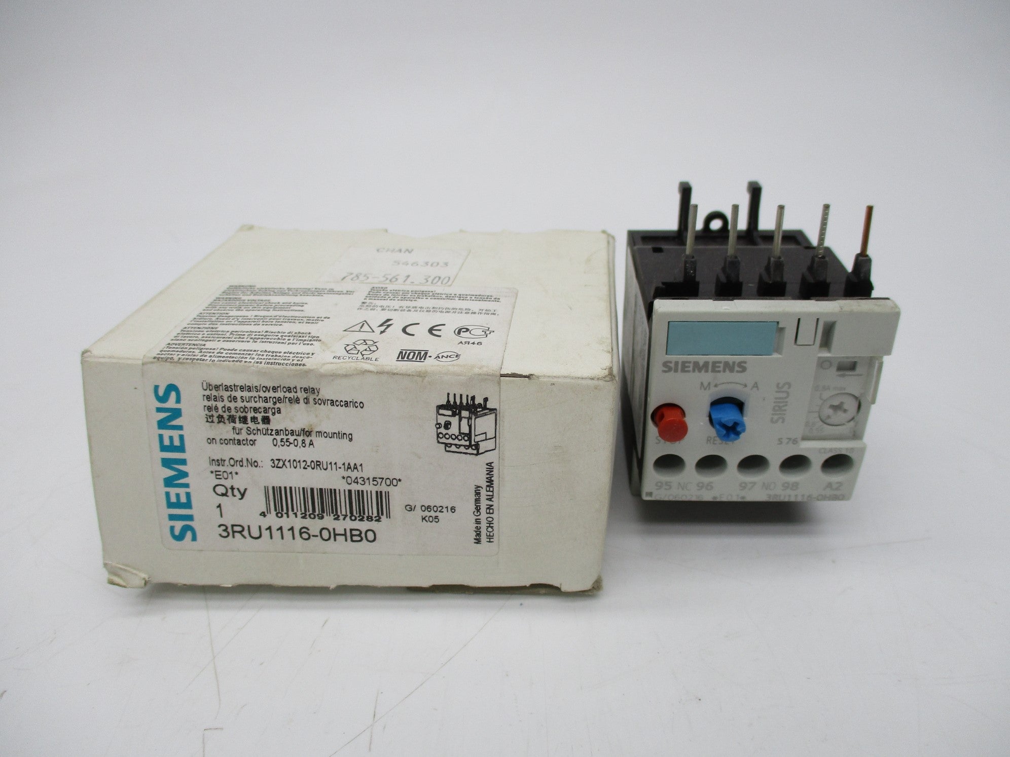 SIEMENS 3RU1116-0HB0 690V 0.55-0.8A NSMP