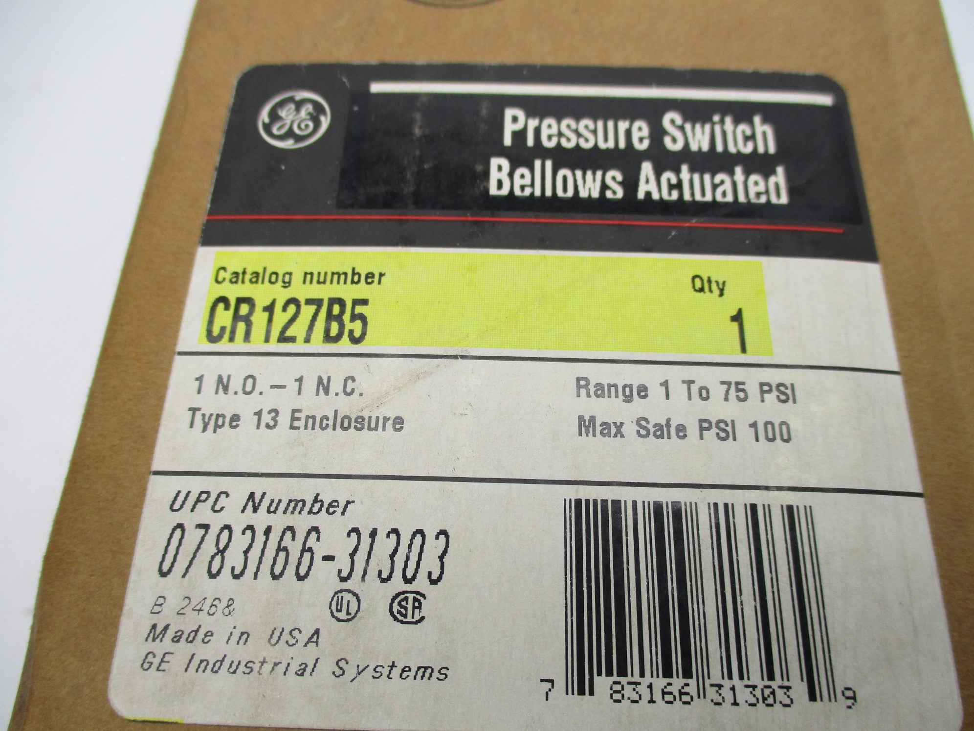 GENERAL ELECTRIC CR127B5 100PSI NSFS