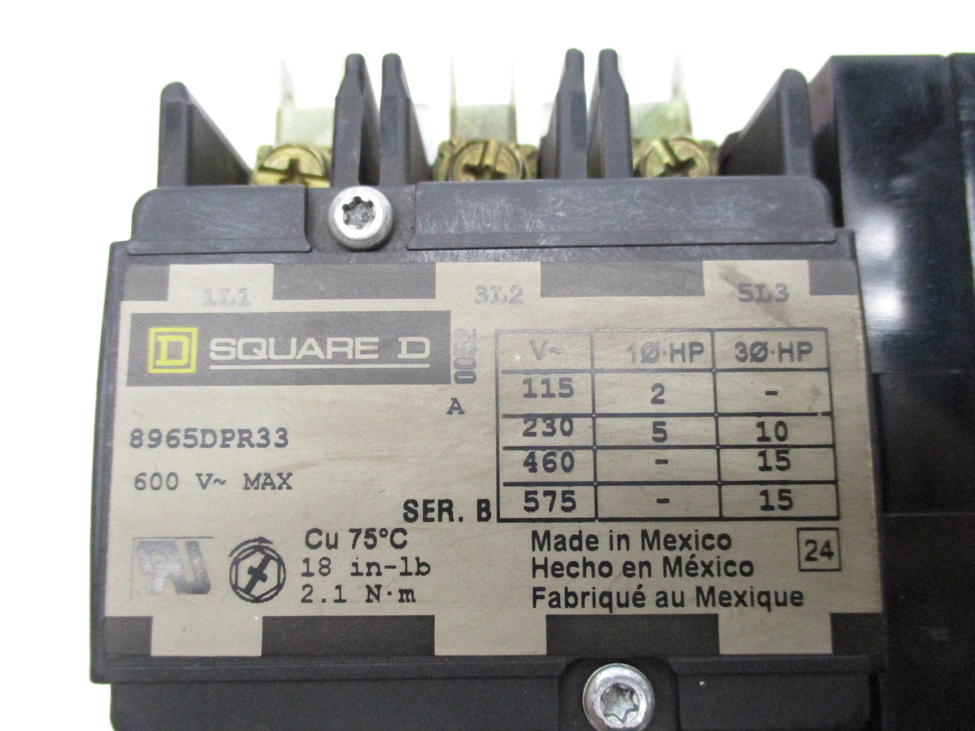 SQUARE D 8965DPR33V02 SER. B 120V NSMP