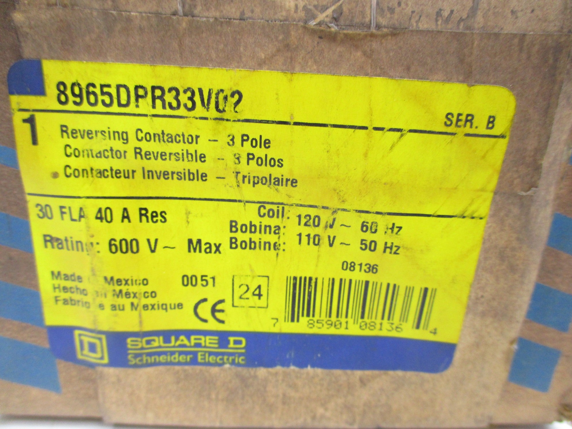 SQUARE D 8965DPR33V02 SER. B 120V NSMP