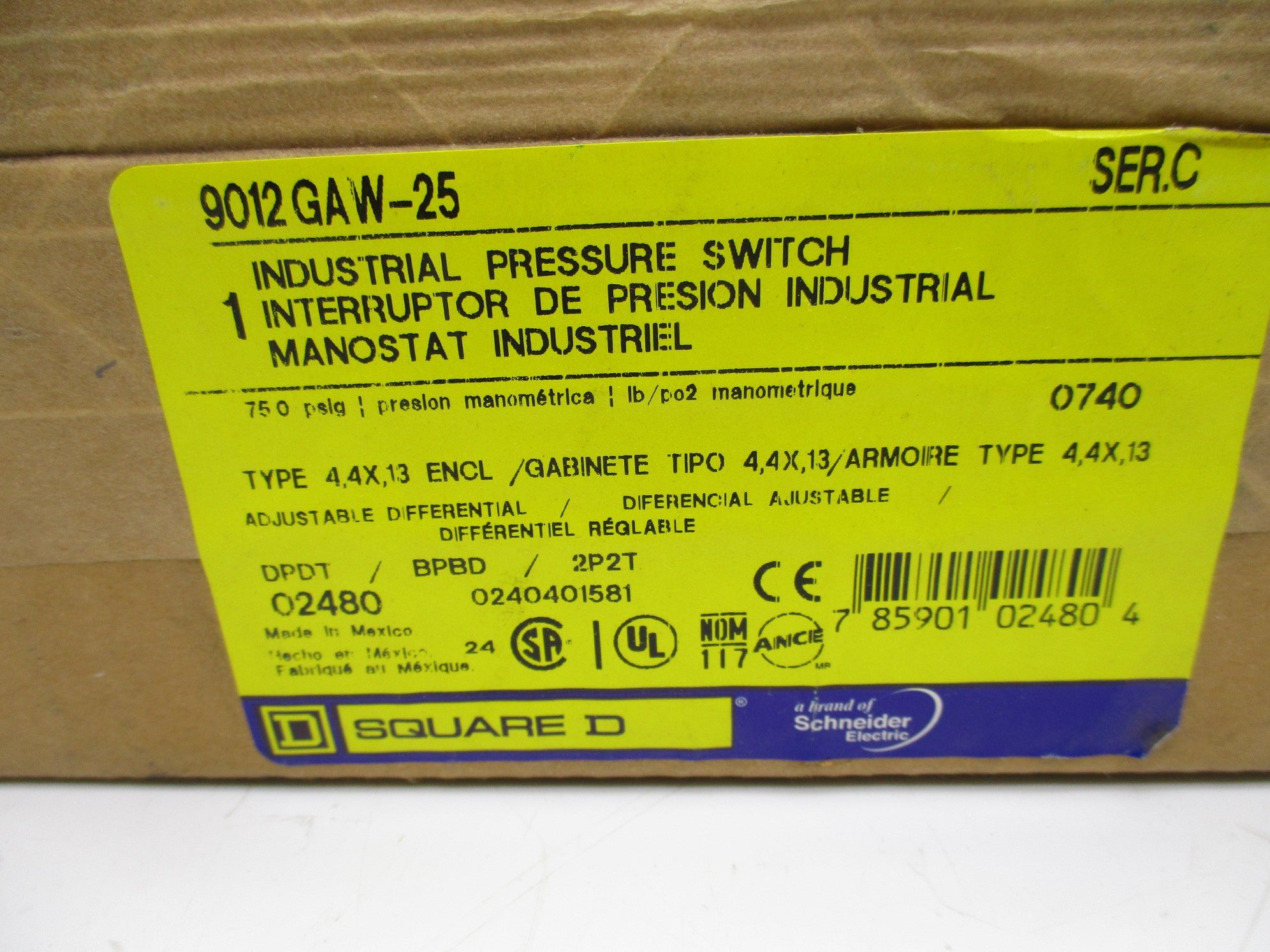 SQUARE D 9012GAW25 SER. C NSFS
