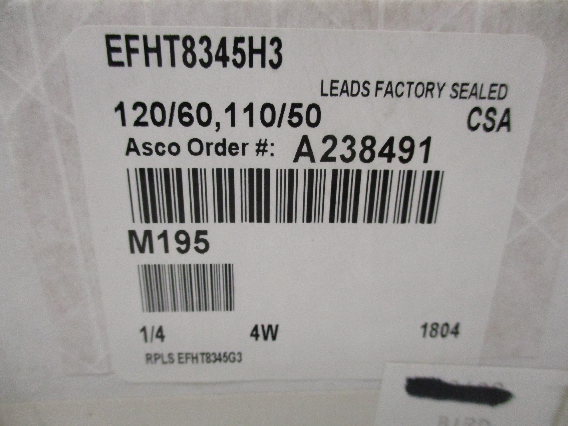 ASCO EFHT8345H3 110/120V 1/4" NSFS