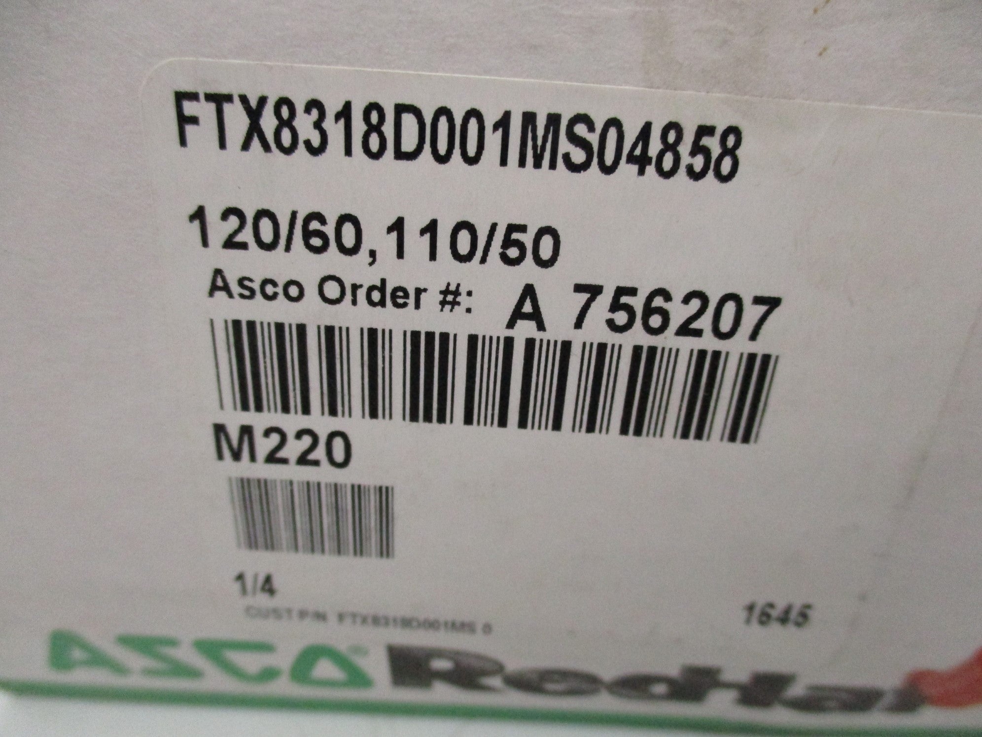 ASCO FTX8318D001MS04858 110/120V 100PSI 1/4" NSMP
