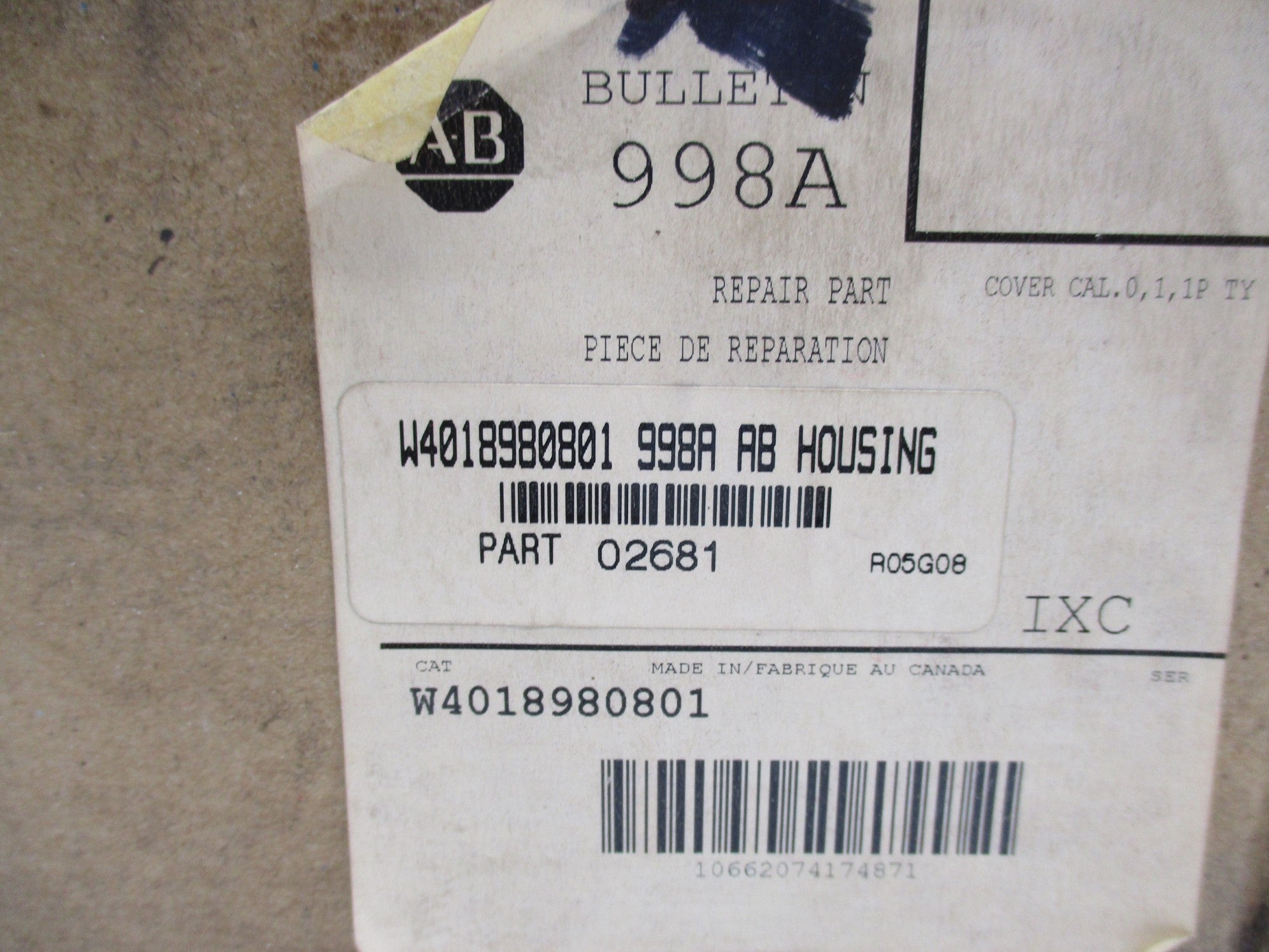 INDUSTRIAL SPARE PART W4018980801 (BR/WH) NSMP