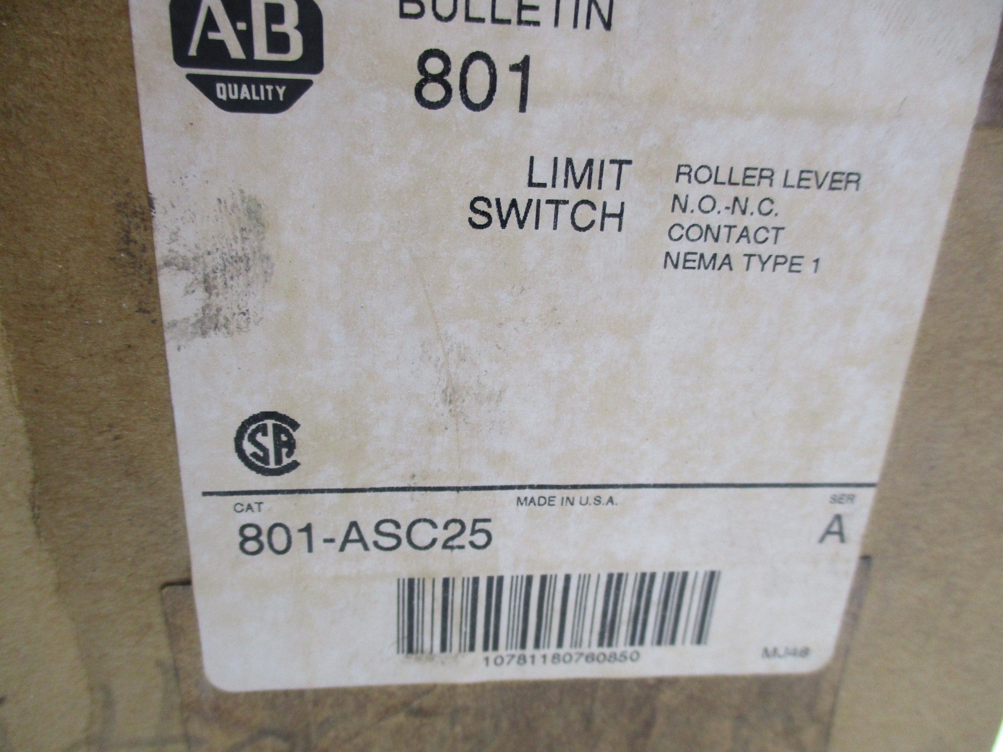 ALLEN BRADLEY 801-ASC25 SER. A (BR/WH) NSMP