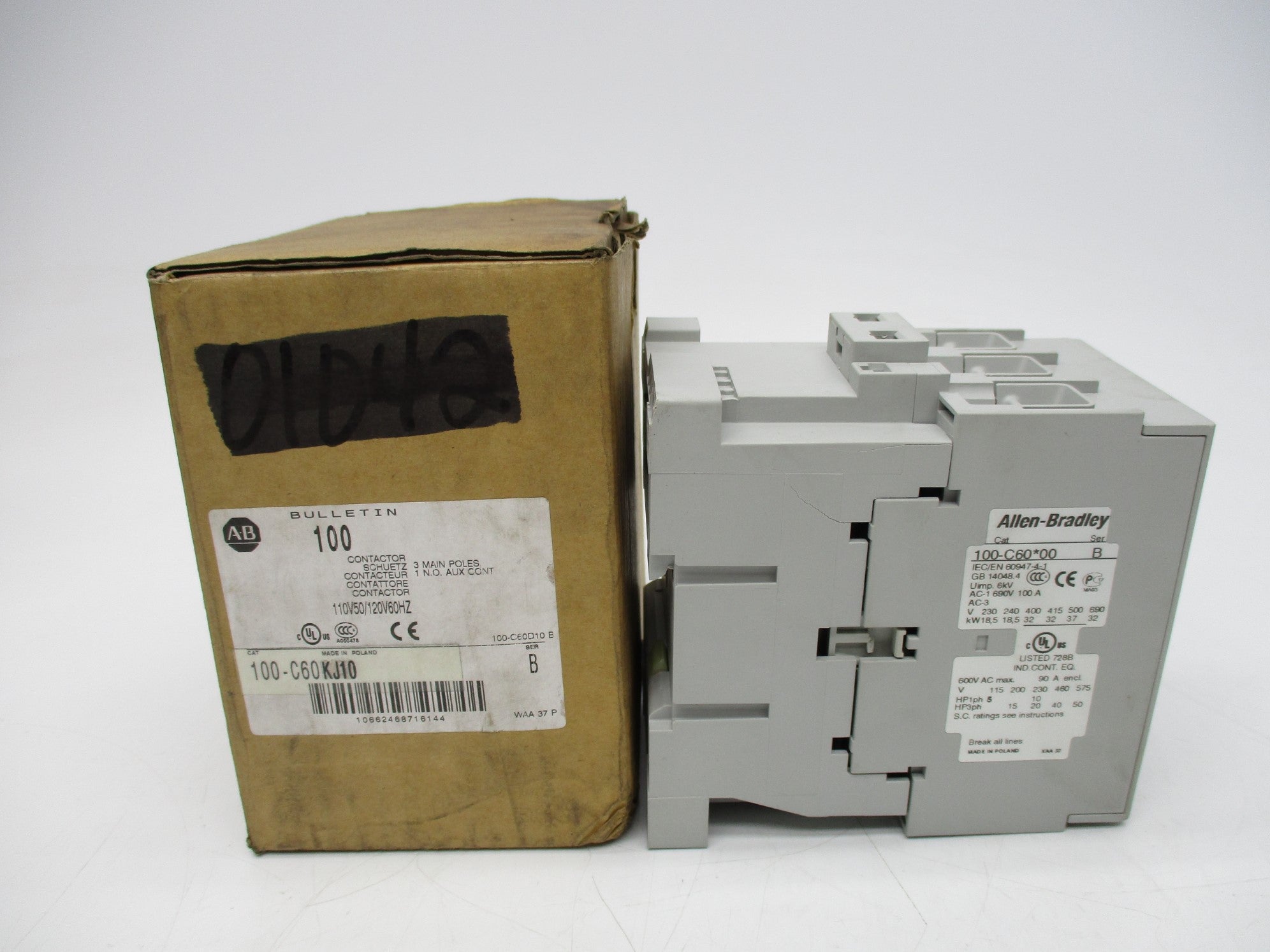 ALLEN BRADLEY 100-C60KJ10 SER. B 110/120V (BR/WH) NSMP