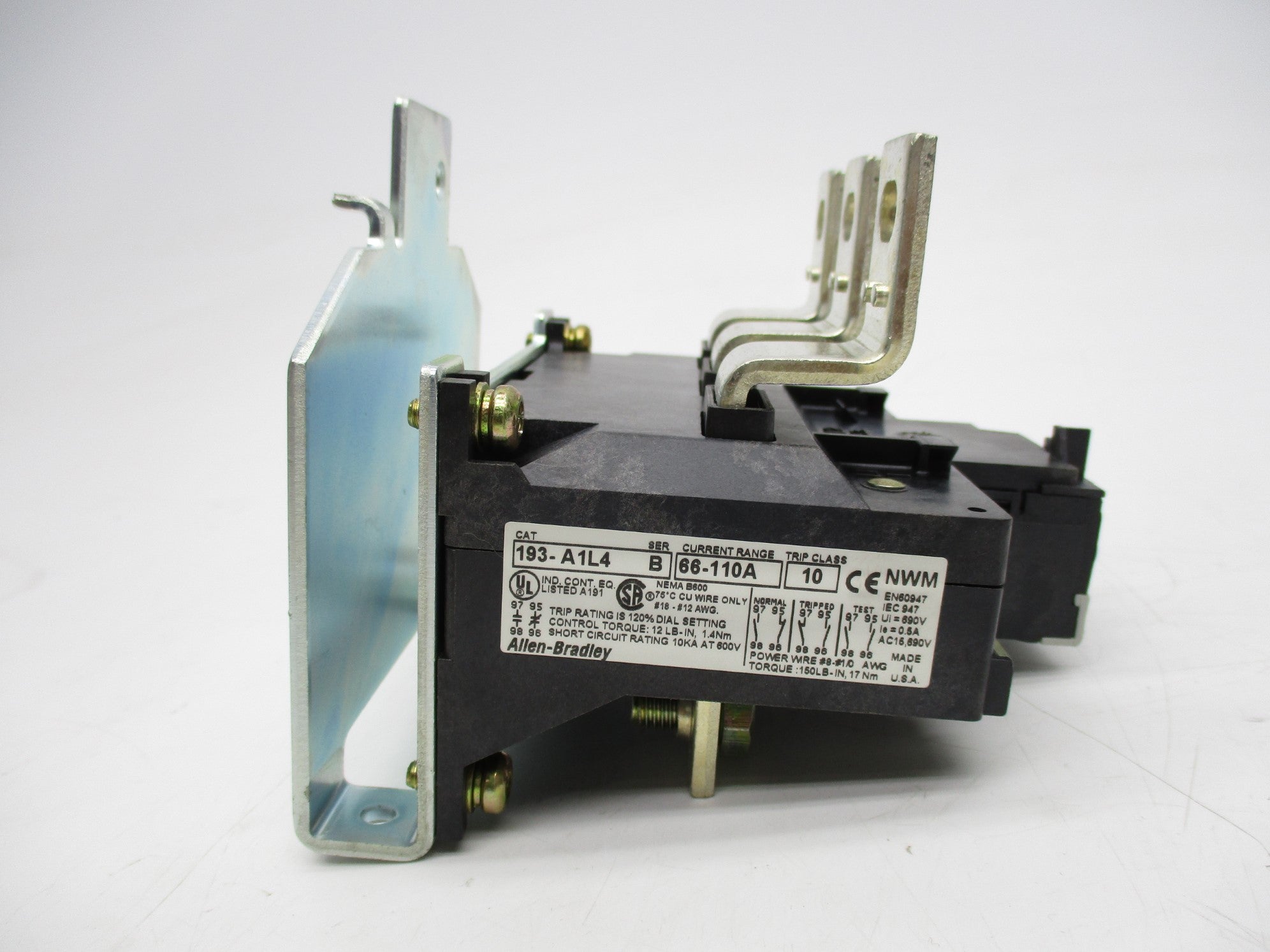 ALLEN BRADLEY 193-A1L4 SER. B 66-110A (BR/WH) NSMP