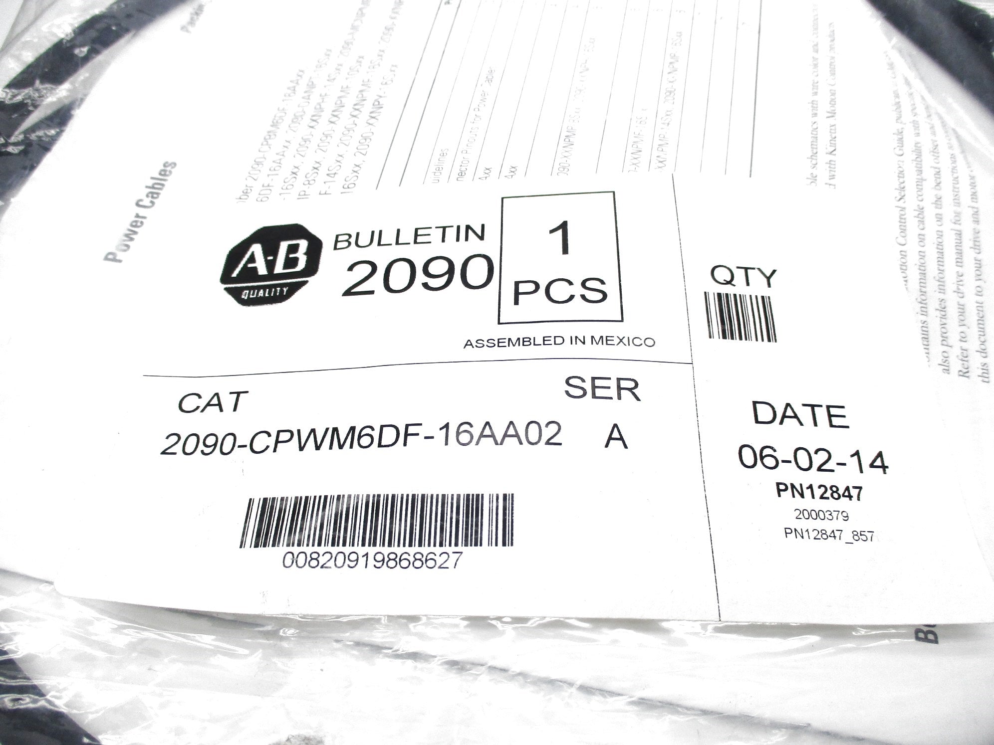 ALLEN BRADLEY 2090-CPWM6DF-16AA02 SER. A NSMP