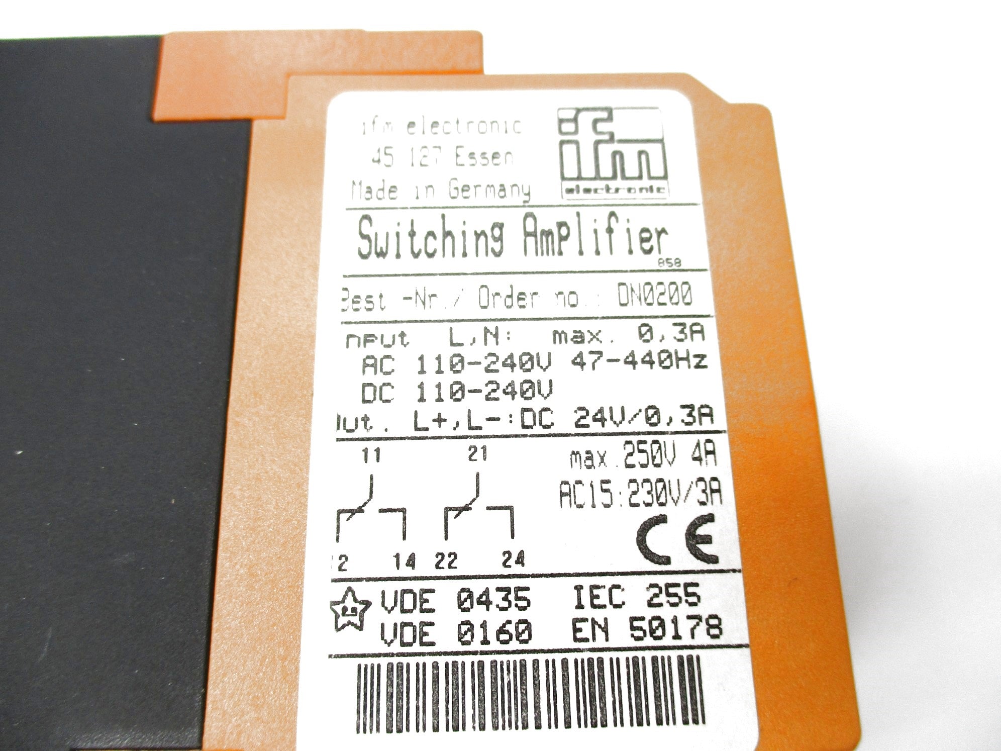 IFM EFECTOR DN0200 110-240VAC/DC 0.3A NSMP