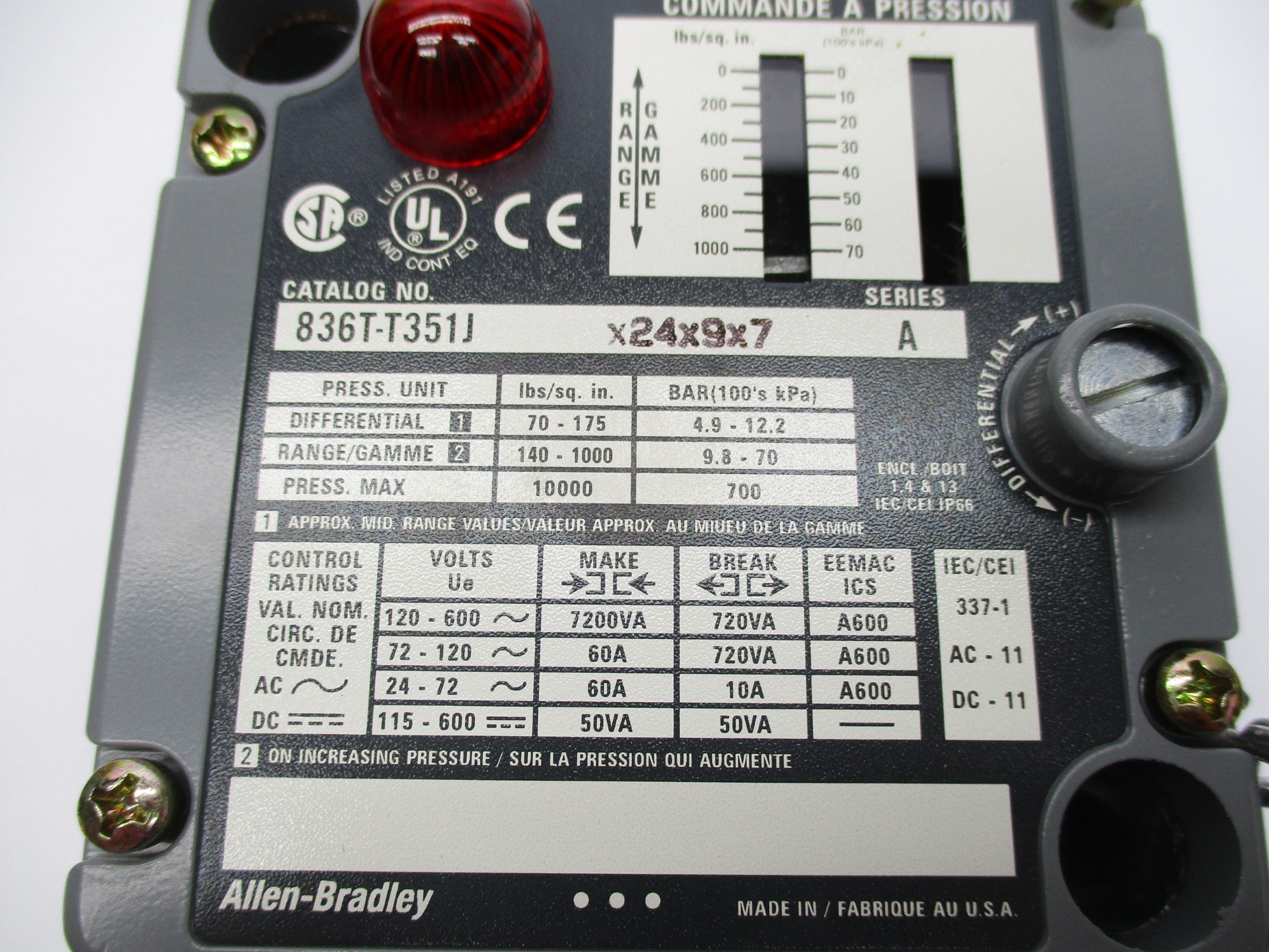 INDUSTRIAL SPARE PART 836T-T351JX24X9X7 SER. A (BR/WH) NSMP