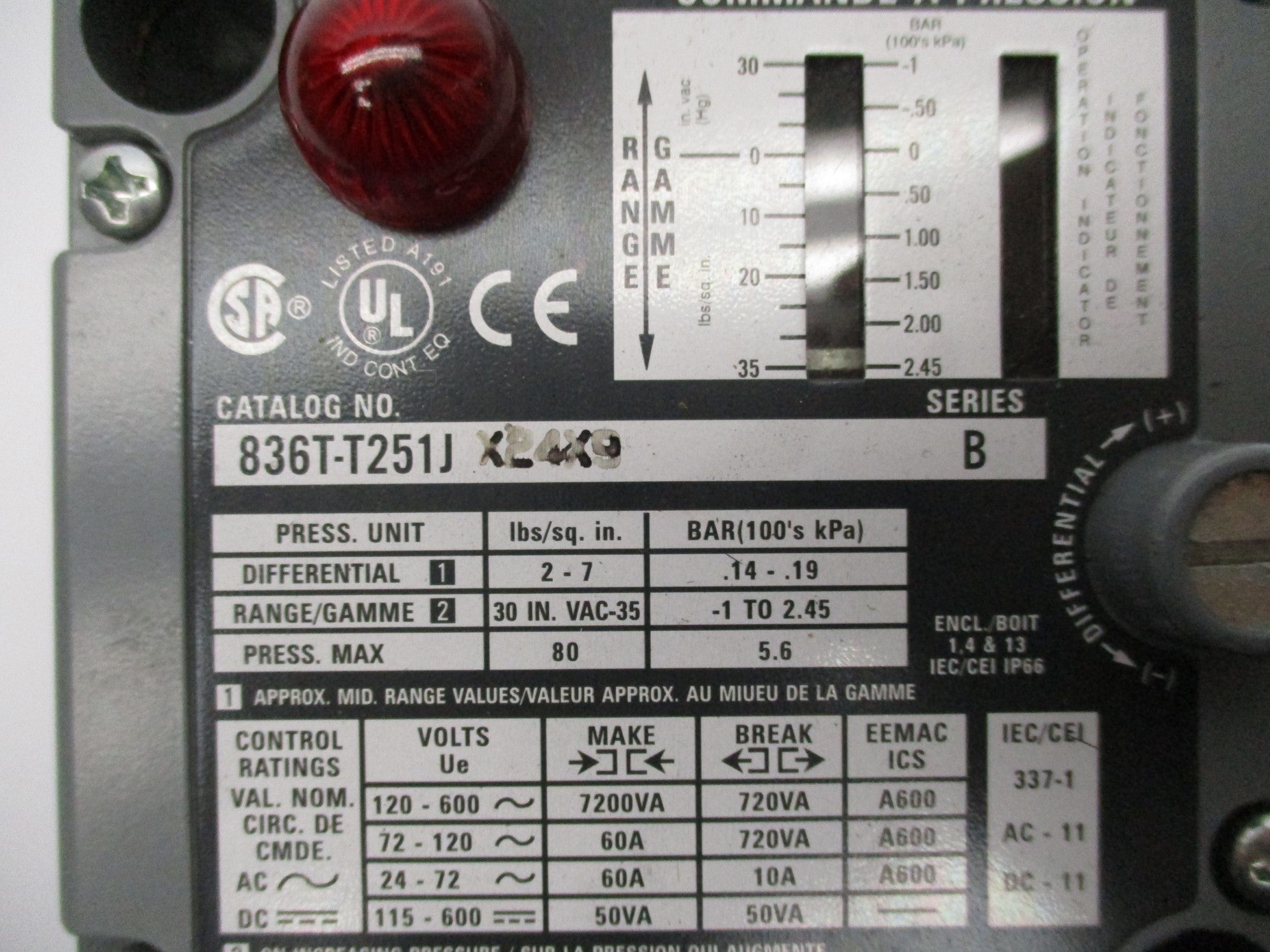 INDUSTRIAL SPARE PART 836T-T251JX24X9 SER. B NSNP