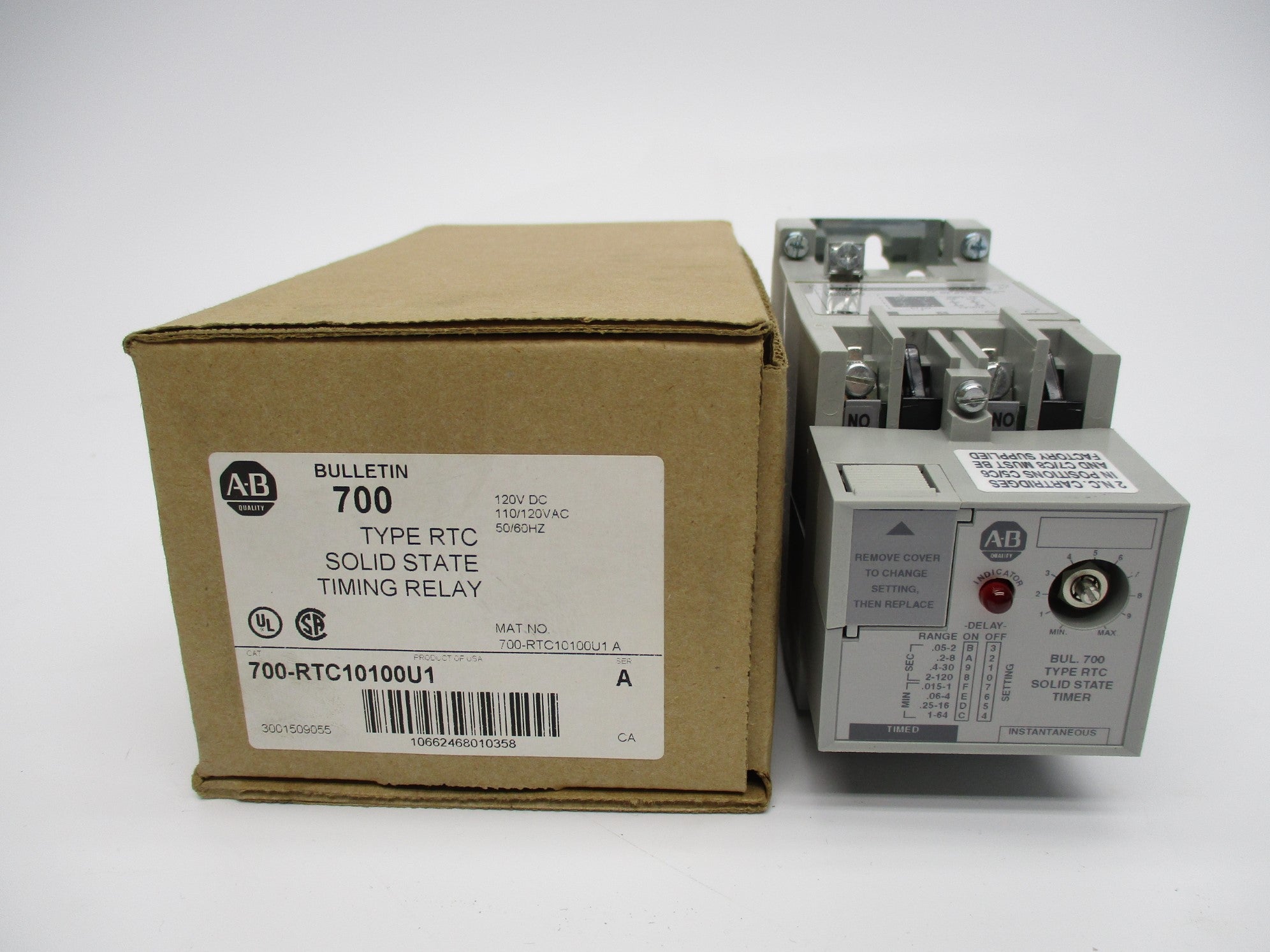 ALLEN BRADLEY 700-RTC10100U1 SER. A 110/120V (BR/WH) NSMP