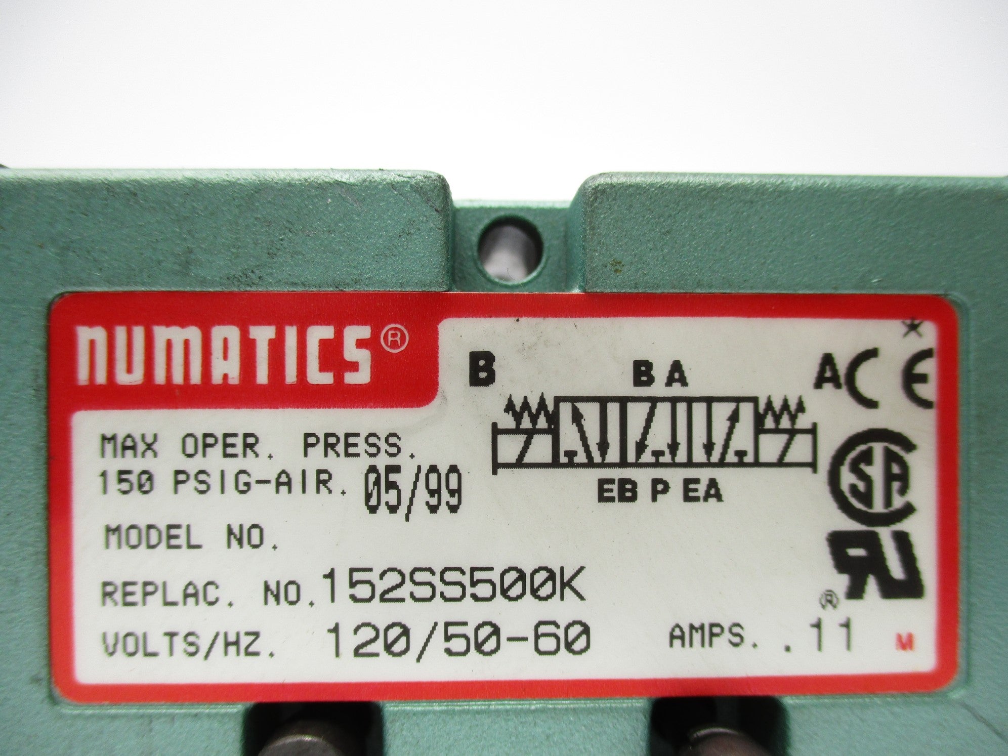 NUMATICS 152SS500K 120V NSNP