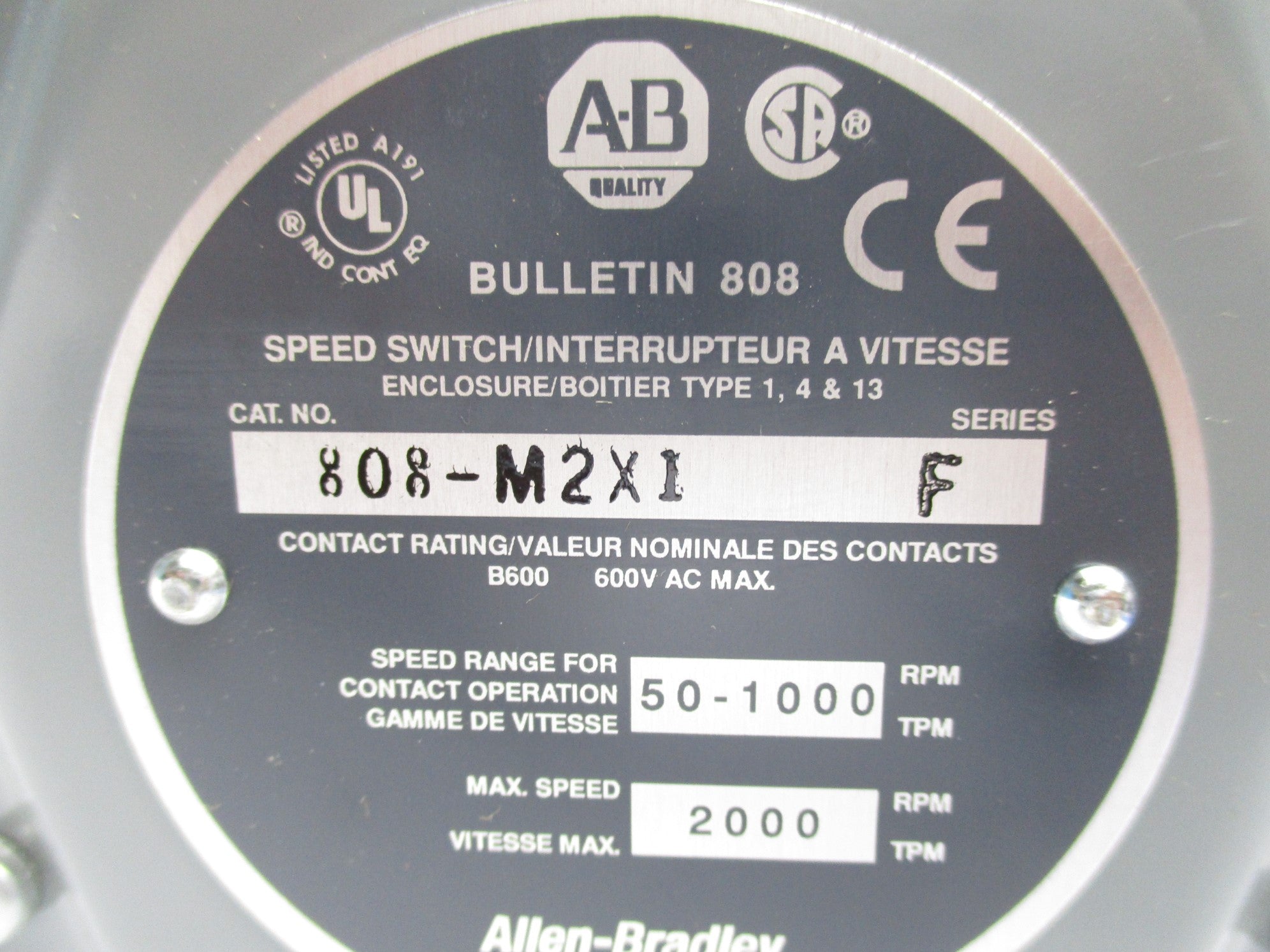 INDUSTRIAL SPARE PART 808-M2X1 SER. F (BR/WH) NSMP