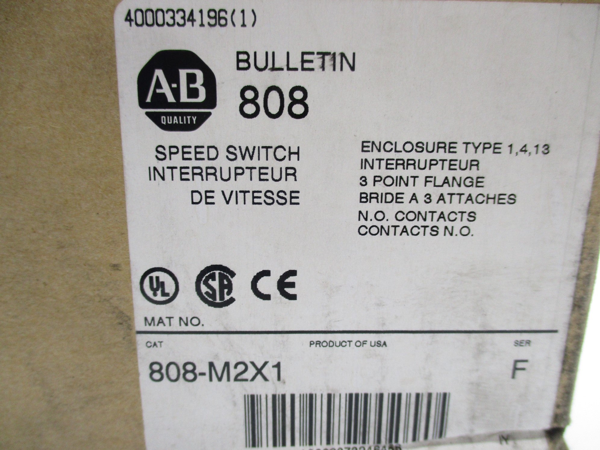 INDUSTRIAL SPARE PART 808-M2X1 SER. F (BR/WH) NSMP