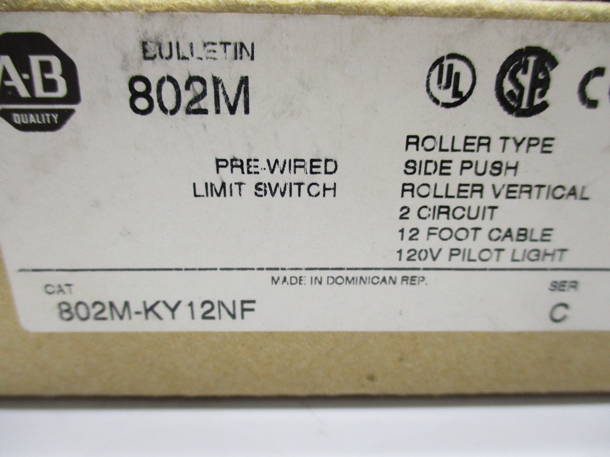 INDUSTRIAL SPARE PART 802M-KY12NF SER. C (BR/WH) NSMP