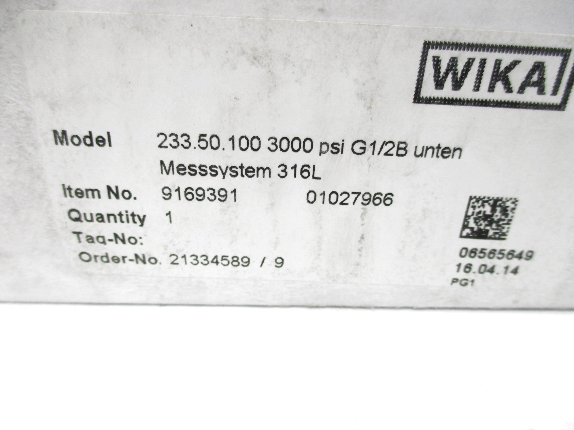 WIKA 9169391 233.50.1003000 NSMP