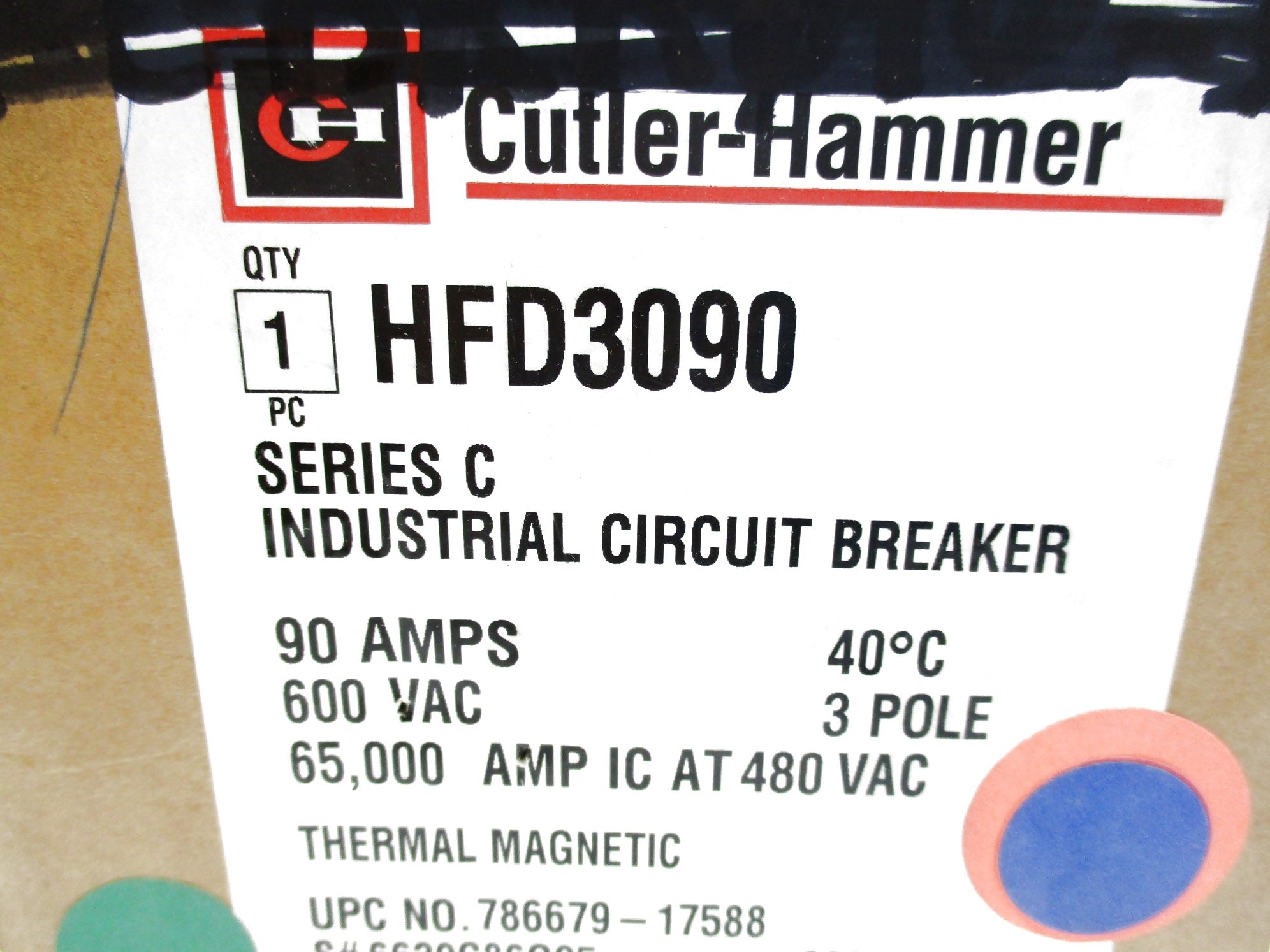 CUTLER HAMMER HFD3090 SER. C 90A 600V NSMP