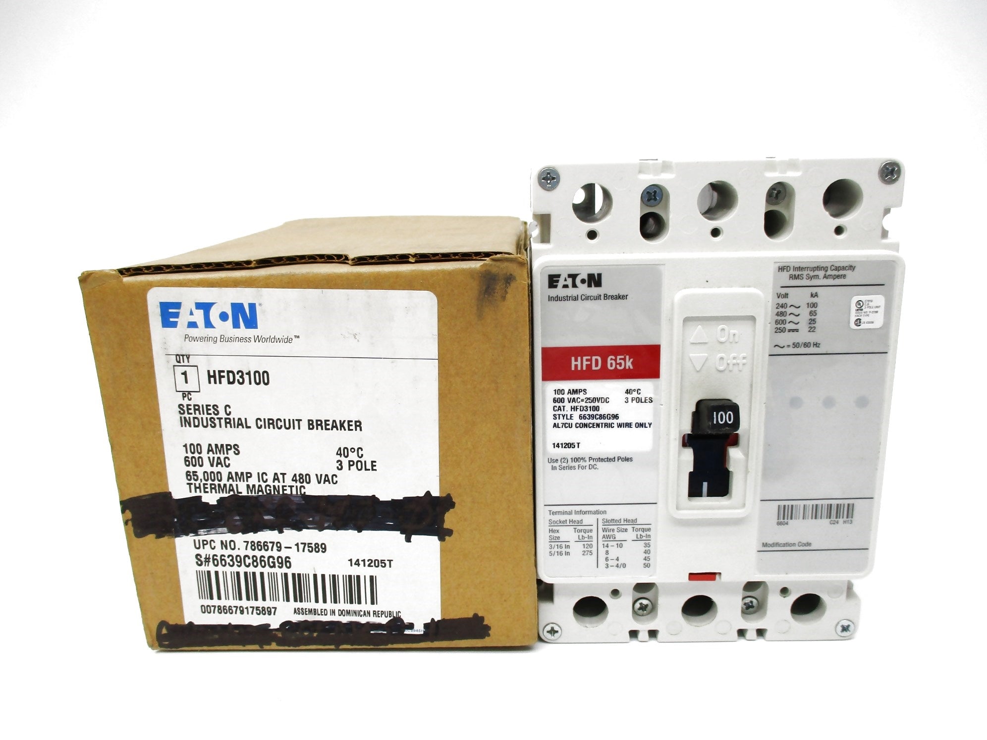 EATON HFD3100 SER. C 600VAC 100A NSMP