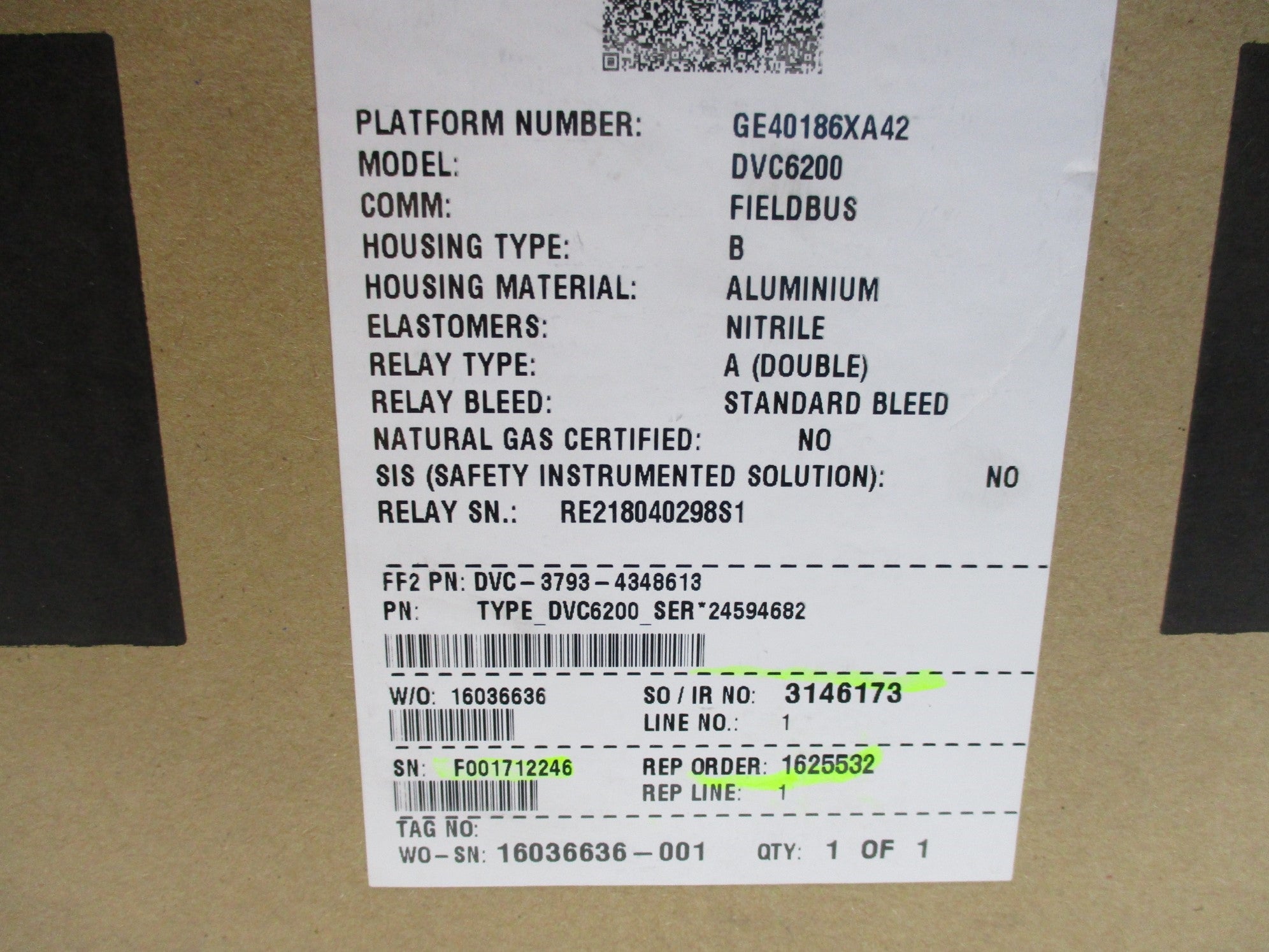 FISHER DVC6200F NSMP